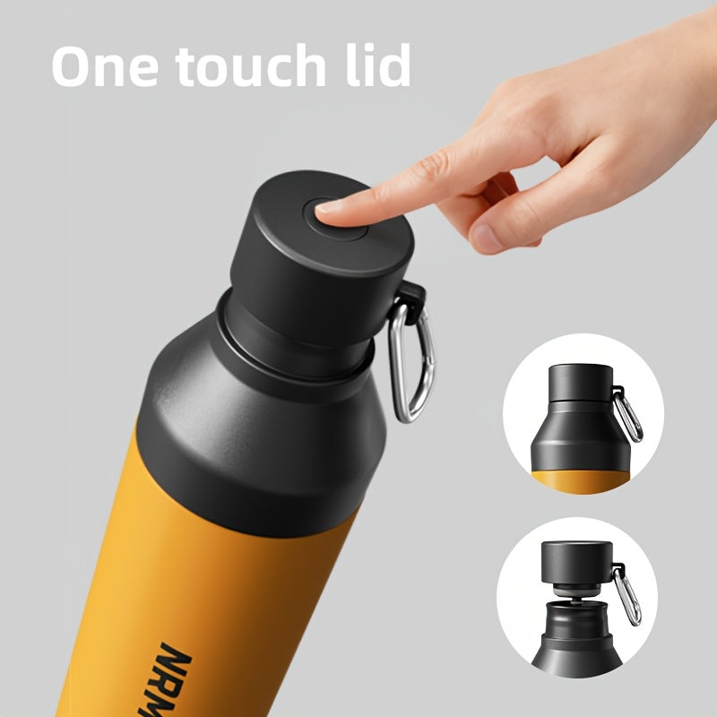 Stainless Steel Insulated Sports Water Bottle, Durable Material, One-Touch Lid, 25oz, Travel Mug - 24-Hour Hot\u002FCold Insulation, Backpack Opening Design, Includes Tea Separator, Ideal for Outdoor, Camping, And Hiking Water Bottle, Sports Water Bottle