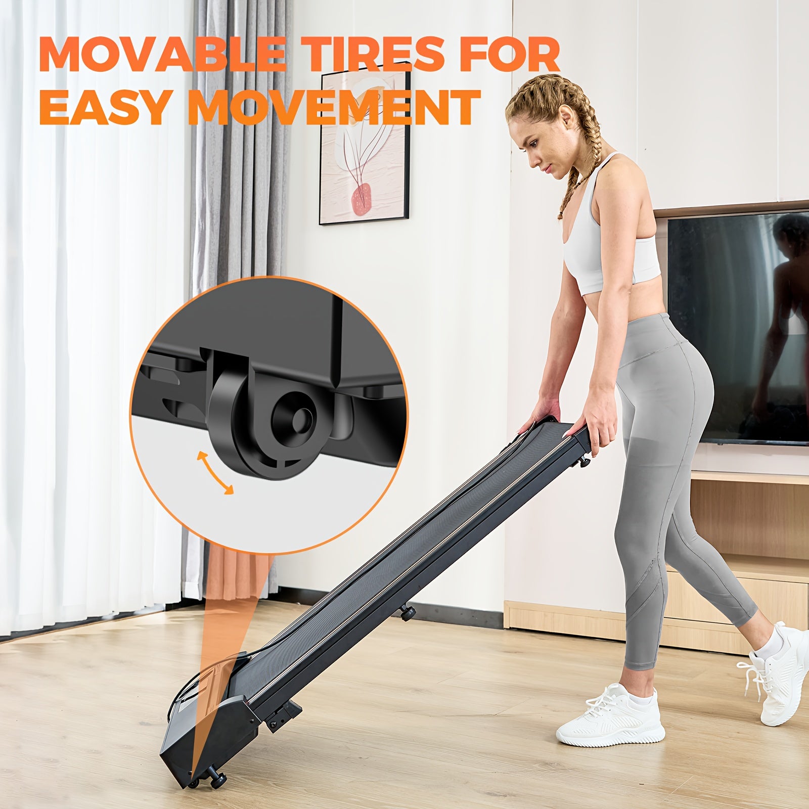 Portable Under Desk Walking Pad Treadmill, Support 2.5HP Lightweight Home Office Fitness Treadmill, 2-in-1 Walking Pad for Walking And Jogging Quiet, 265Lbs Capacity with Remote Control & LED Display, Stepping, Walking Training, Weight Loss for Women
