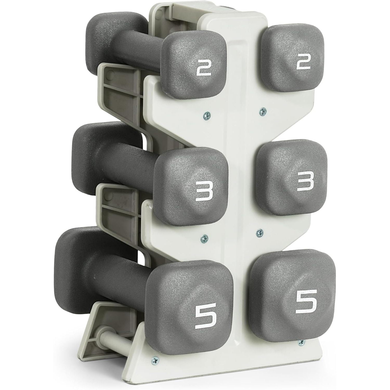 WF ATHLETIC SUPPLY 20 lbs SET of Neoprene Zen Dumbbells with Rack- Black