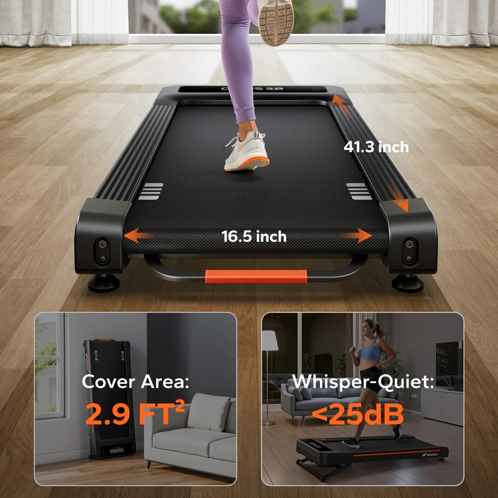 MERACH W50 Treadmill Featuring a 12% Automatic Incline, a 3.5 HP Motor Designed for Under-Desk Use, Capable of Supporting Up to 400 Lbs, Equipped with Remote Control And App Functionality