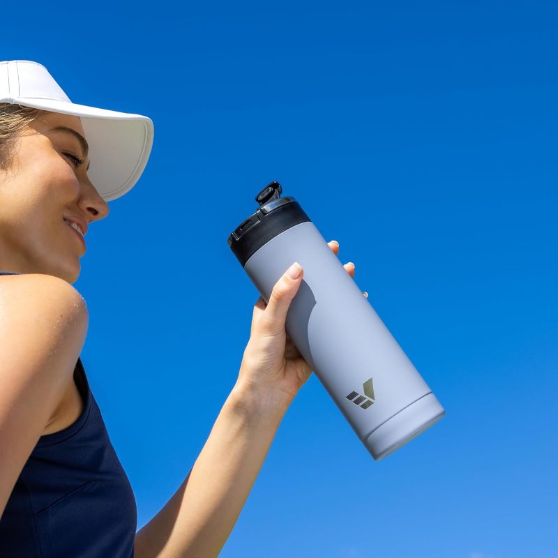1 Maxi Stainless Steel Water Bottle 26Oz | Double Wall Vacuum Insulated, Integrated Carry Handle, Leak Proof Flip Top Lid, Lightweight, Stylish - Lilac