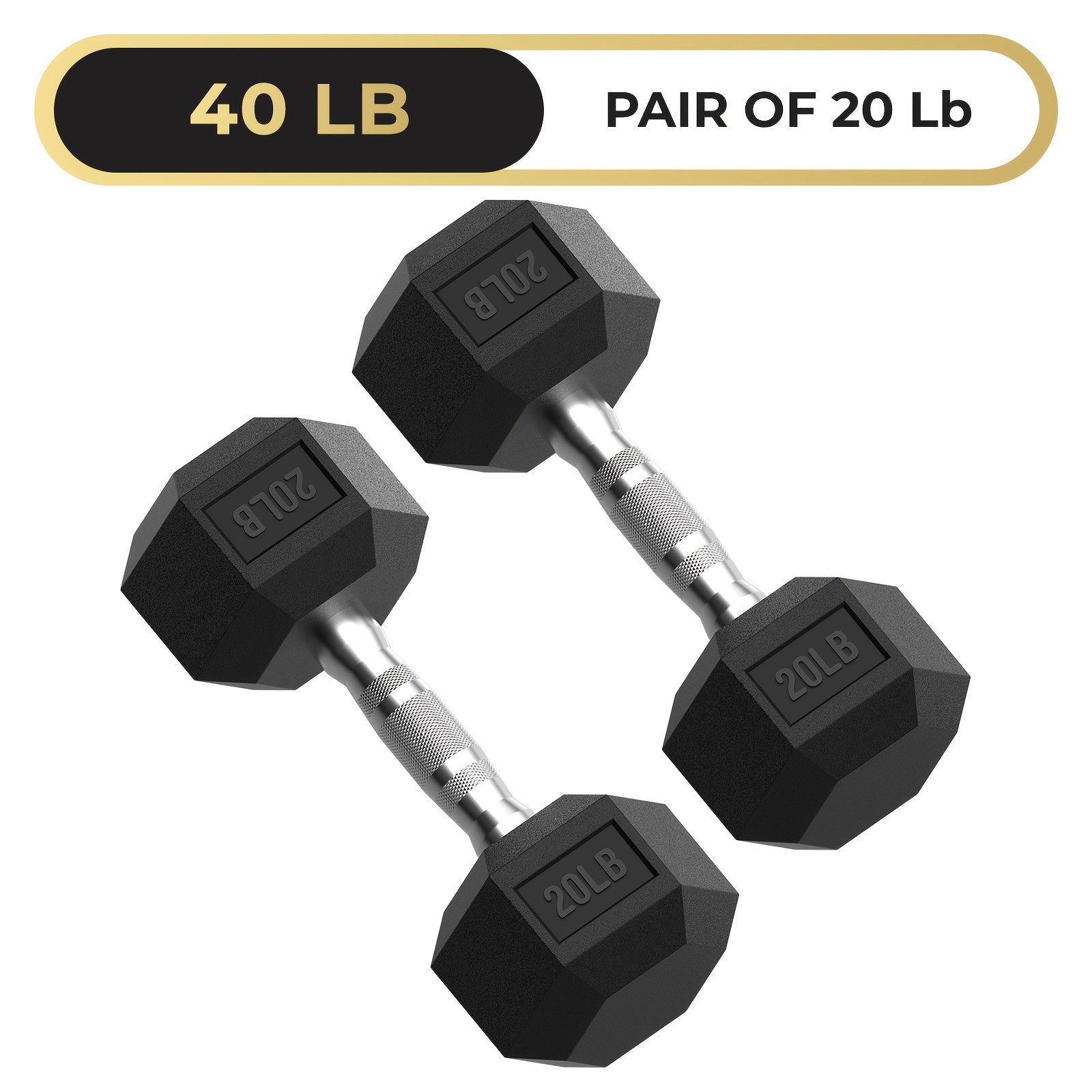 Hex Dumbbells Rubber Coated Hand Weights for Exercises And Fitness Home Gym No Rack