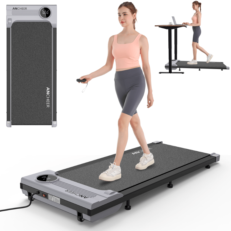 Electric Under Desk Treadmill Remote Control\u002F 2 Seconds Folding\u002F 300 Lbs Large Load Capacity Home Office Gym Silent Space Saving (Thickened Non-Slip Walking Mat)