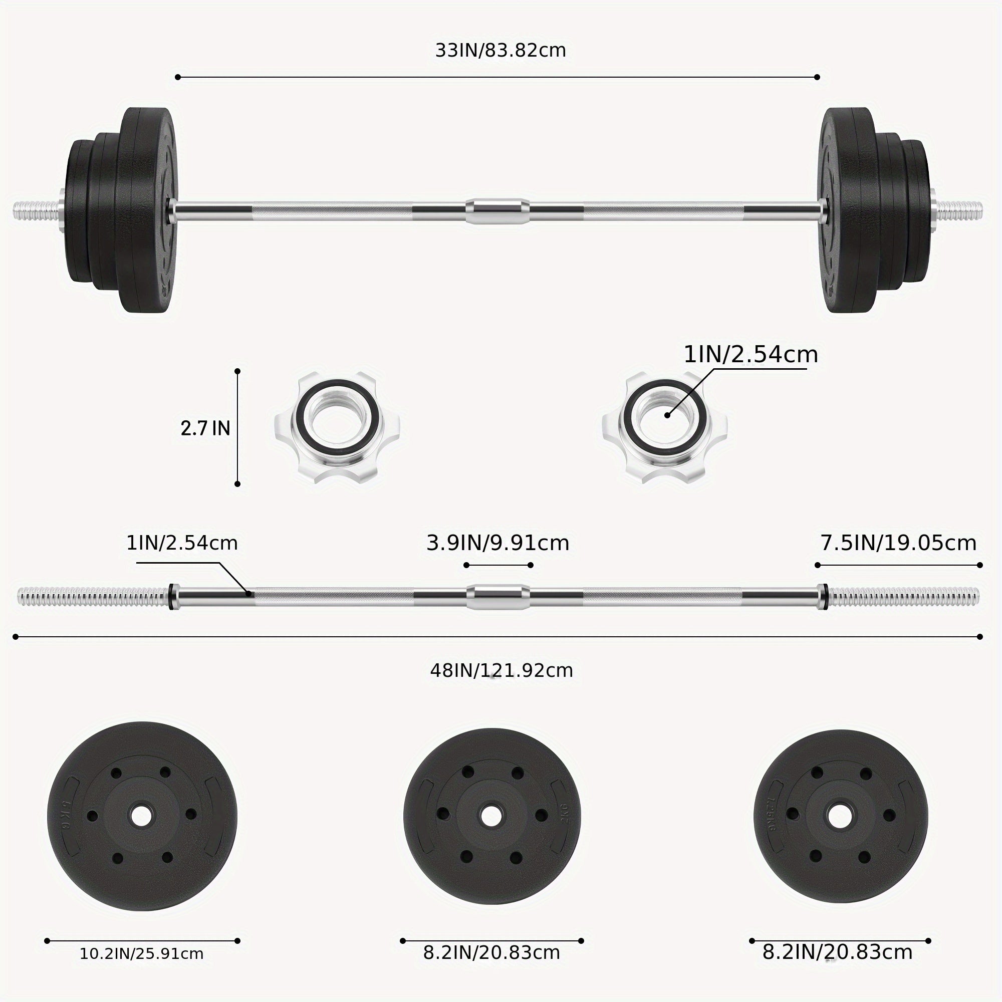 70LB 2 In 1 Adjustable Dumbbell Set With Connecting Rod, Lifting Dumbbells Used As Barbell For Whole Body Workouts
