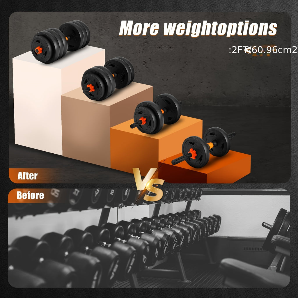 70Lb Adjustable Dumbbell Set, Versatile Weight Combination with Connectors to Support 4-in-1 Design: Dumbbells, Barbells, Kettlebells And Push-up Stand - Perfect for Home Gym
