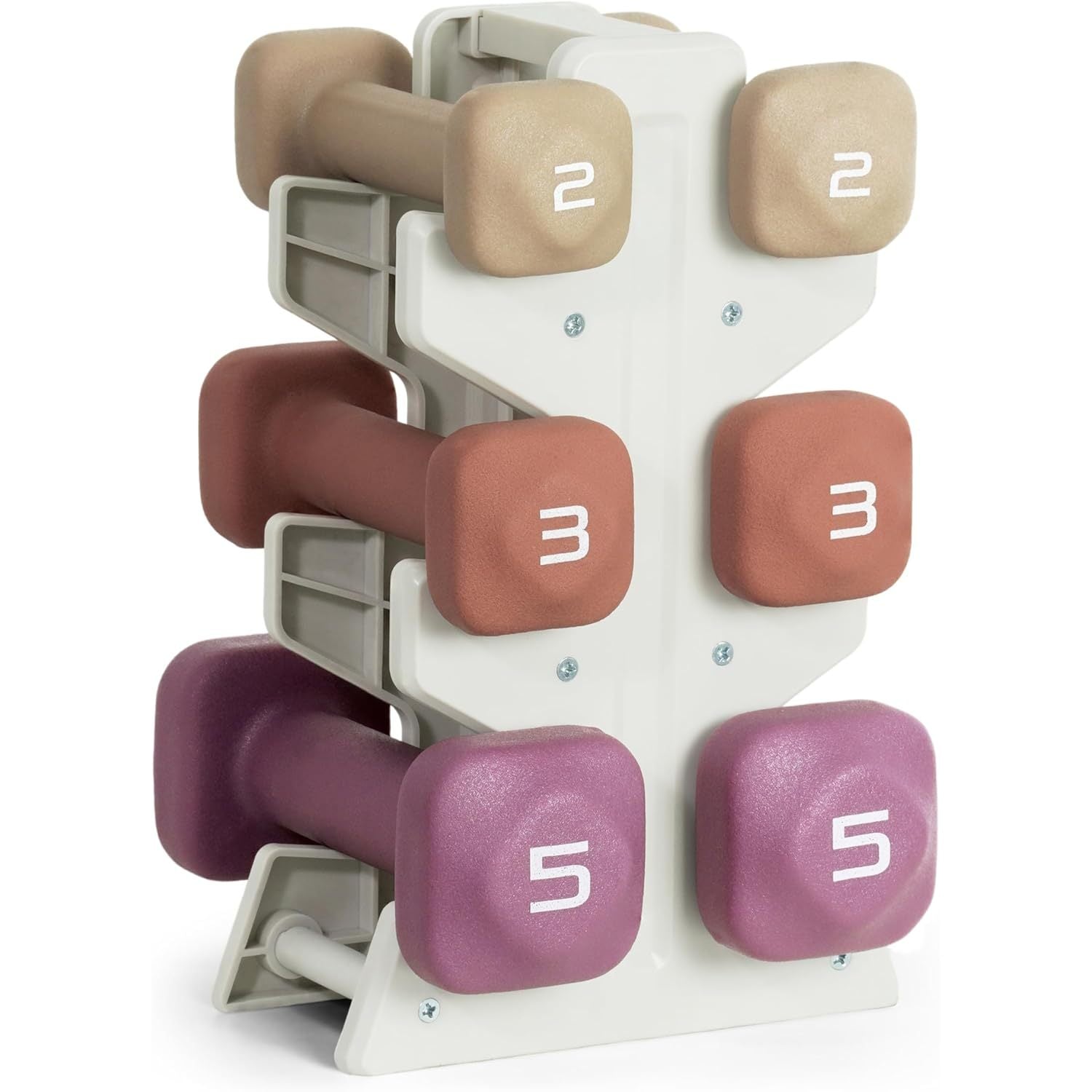 WF ATHLETIC SUPPLY 20 lbs SET of Neoprene Zen Dumbbells with Rack- Black