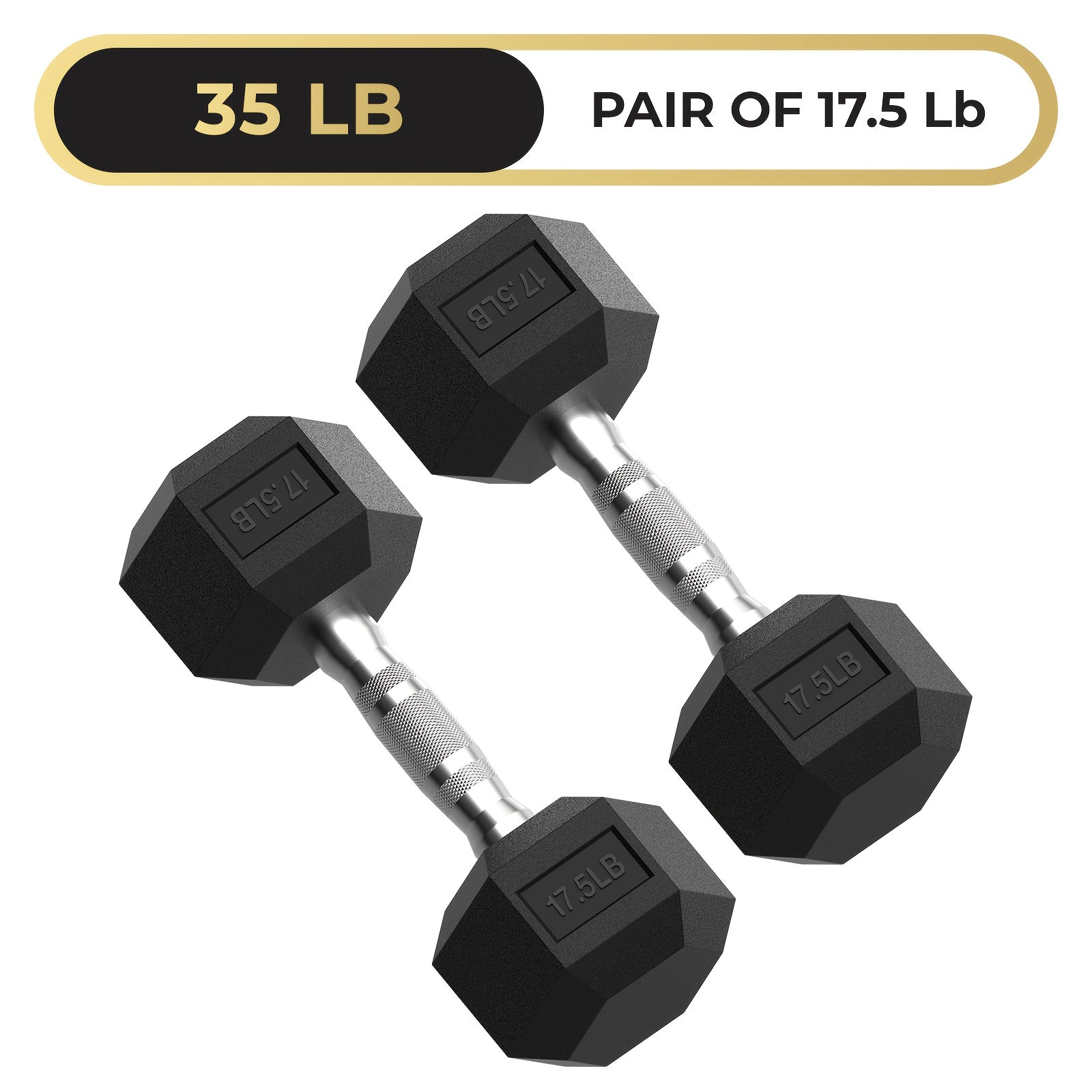Hex Dumbbells Rubber Coated Hand Weights for Exercises And Fitness Home Gym No Rack