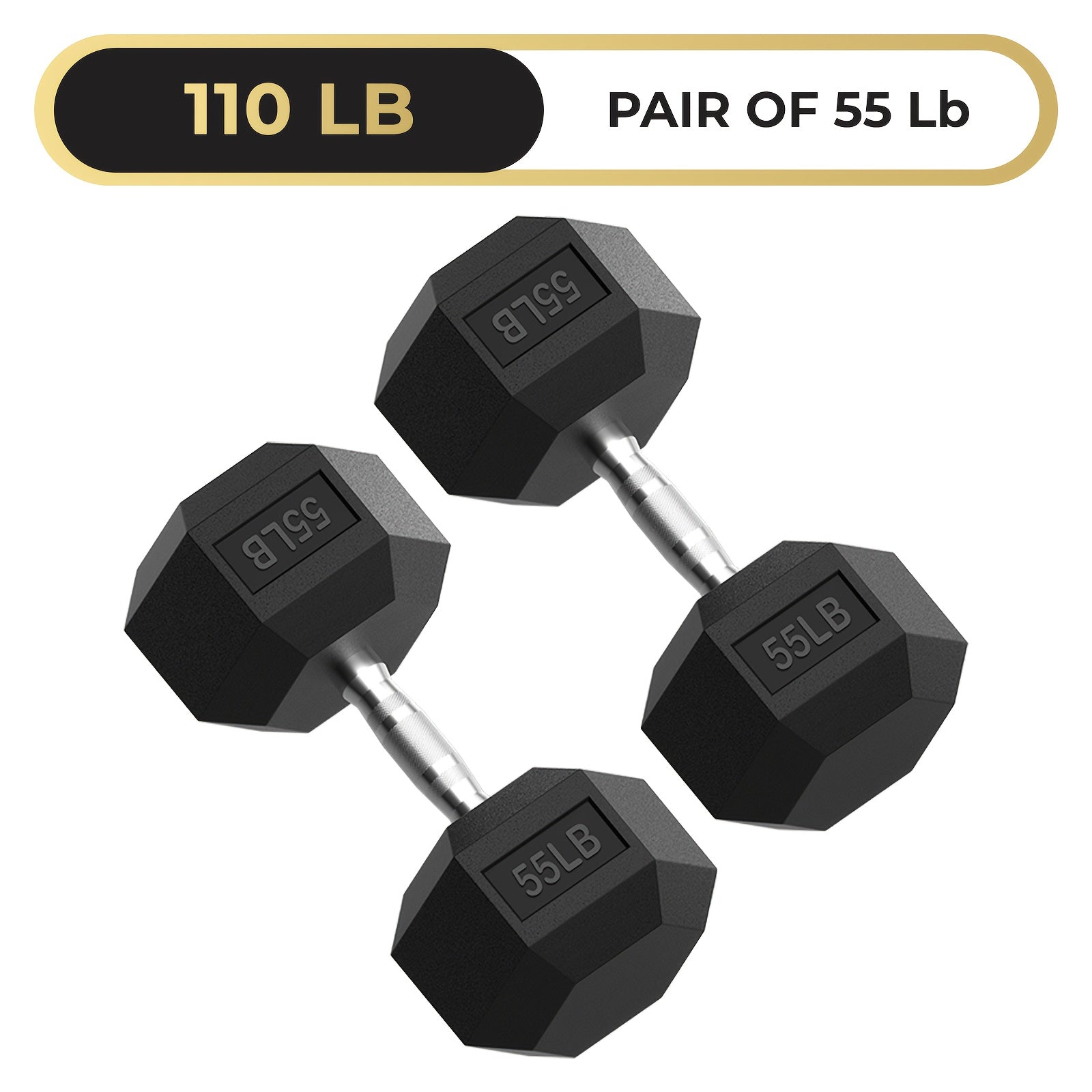 Hex Dumbbells Rubber Coated Hand Weights for Exercises And Fitness Home Gym No Rack