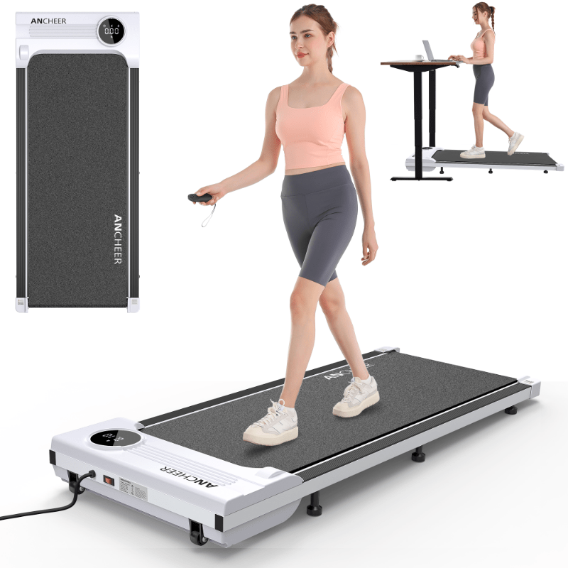 Electric Under Desk Treadmill Remote Control\u002F 2 Seconds Folding\u002F 300 Lbs Large Load Capacity Home Office Gym Silent Space Saving (Thickened Non-Slip Walking Mat)