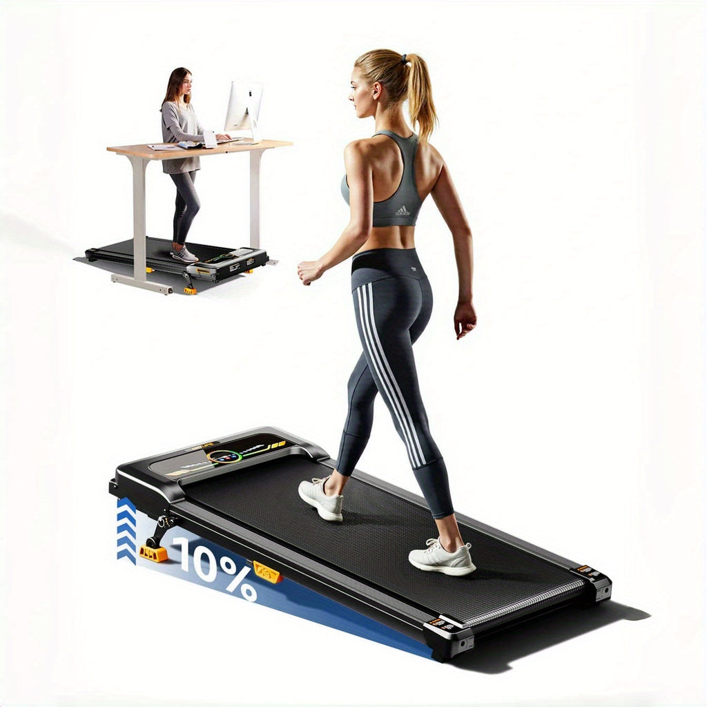 Compact Incline Walking Machine - Supports Up to 330 Pounds, 2.5HP Treadmill for Under Desk Use with LED Screen And Remote, Without Battery