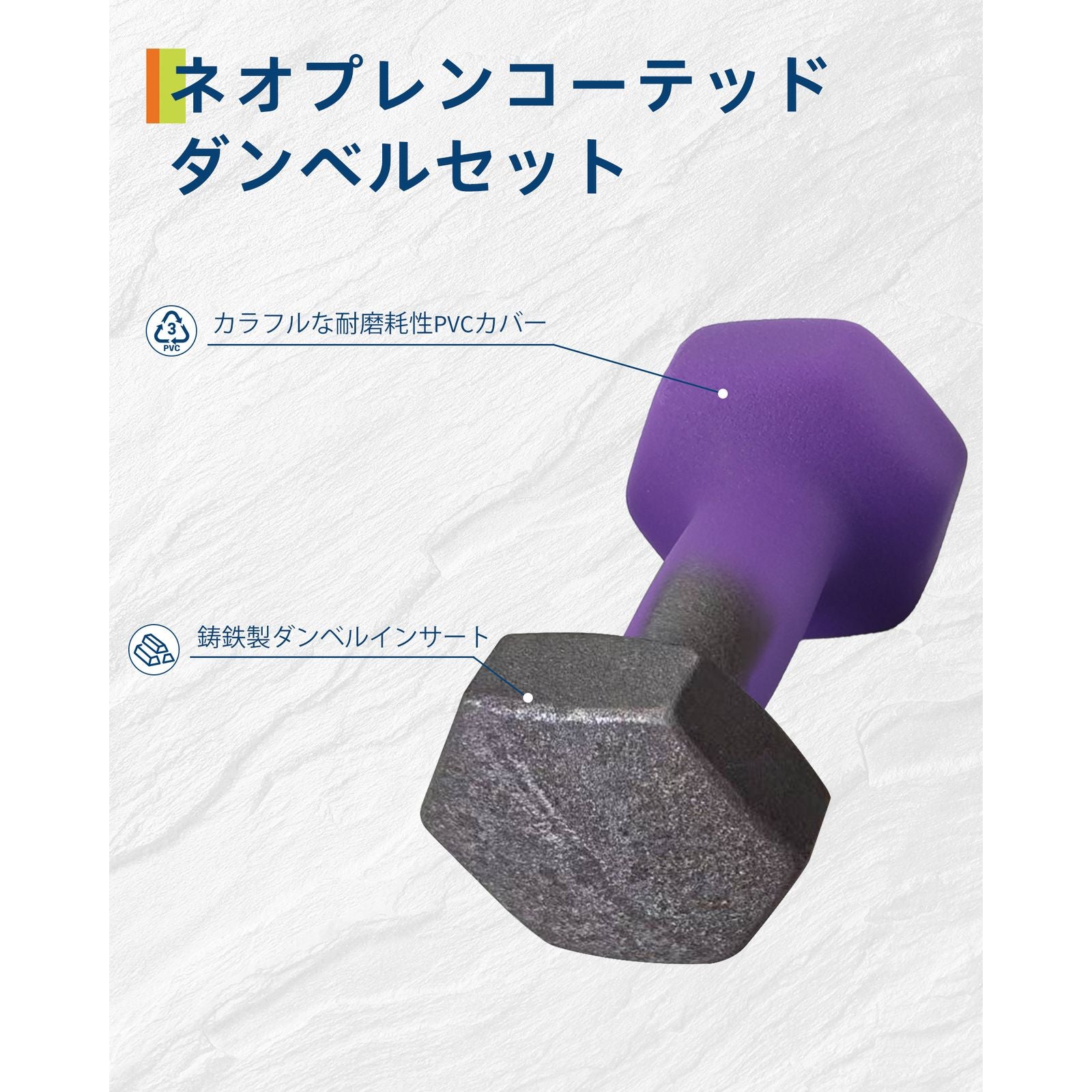 Neoprene Hexagon Dumbbell Hand Weights Set for Women - Non-Slip Grip Pairs in 3, 5, and 8 Lbs with Storage Rack Stand for Home Gym Workouts