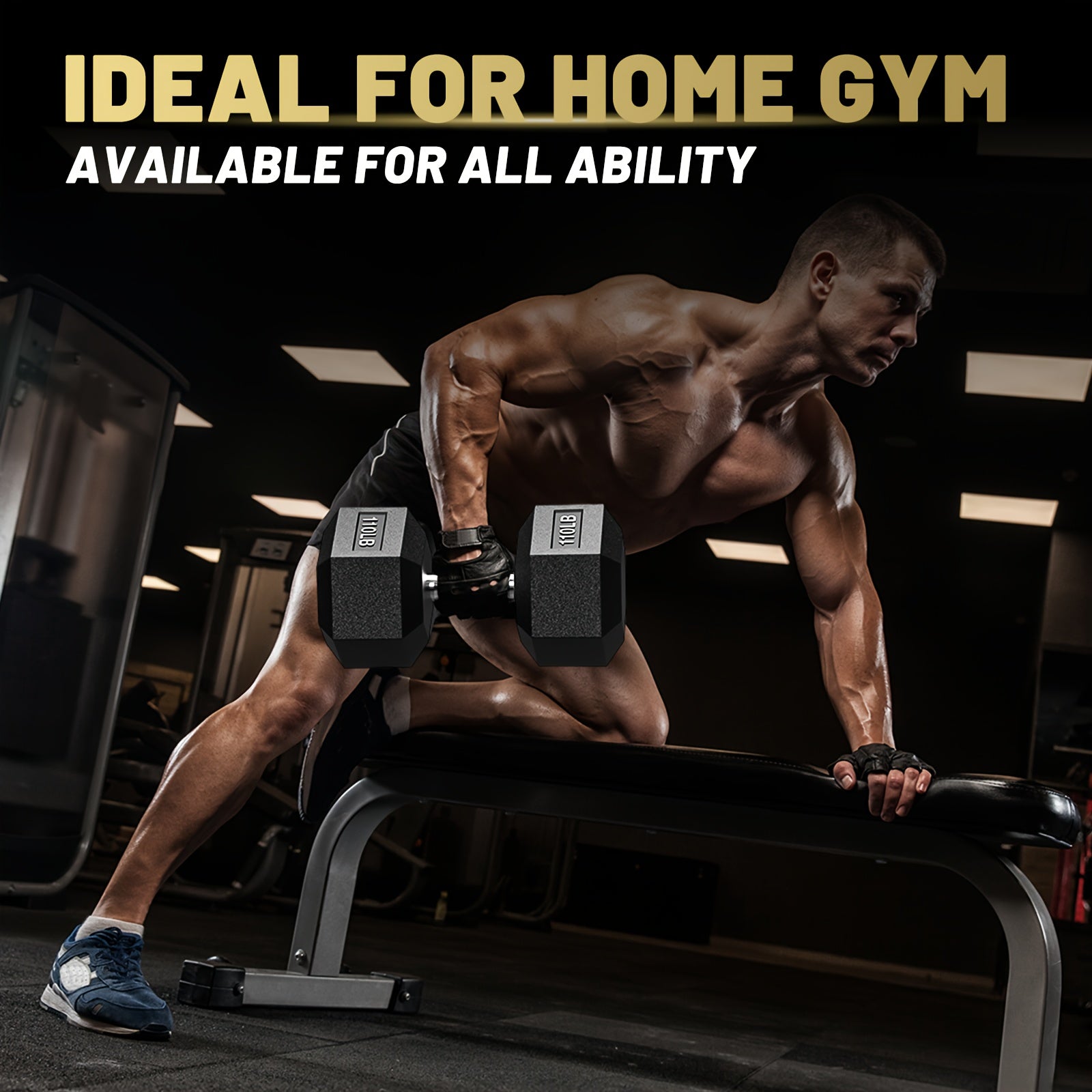 Hex Dumbbells Rubber Coated Hand Weights for Exercises And Fitness Home Gym No Rack