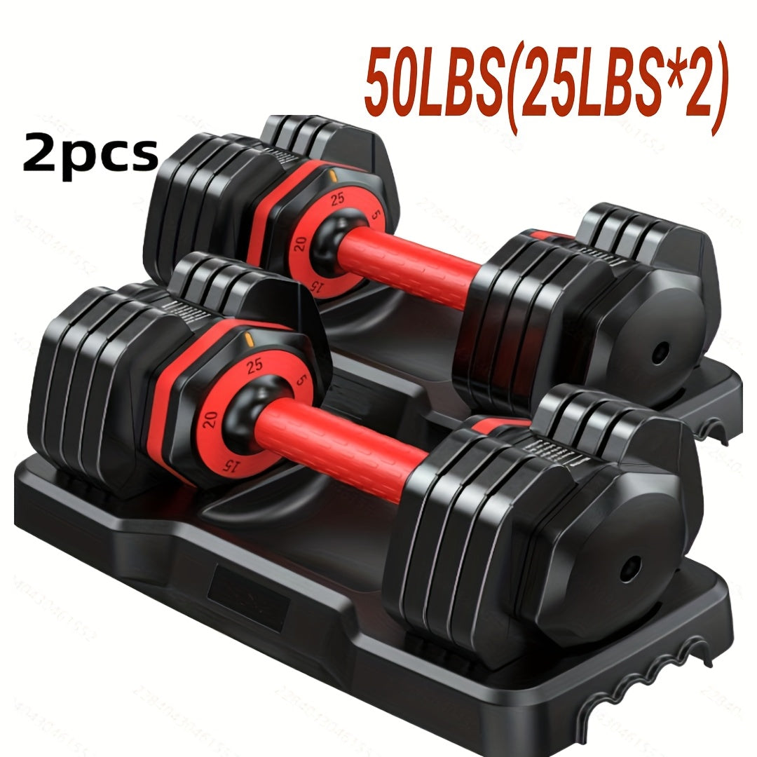 Adjustable Weights Dumbbells Set of 2 with Anti-Slip Texture Handle, 5 in 1 Free Adjustable Weights Dumbbells Barbell Set, Home Fitness Weight Set, Dumbbell, Barbell, Kettlebell, Push-Up, Home Gym Fitness Workout Equipment for Men Women
