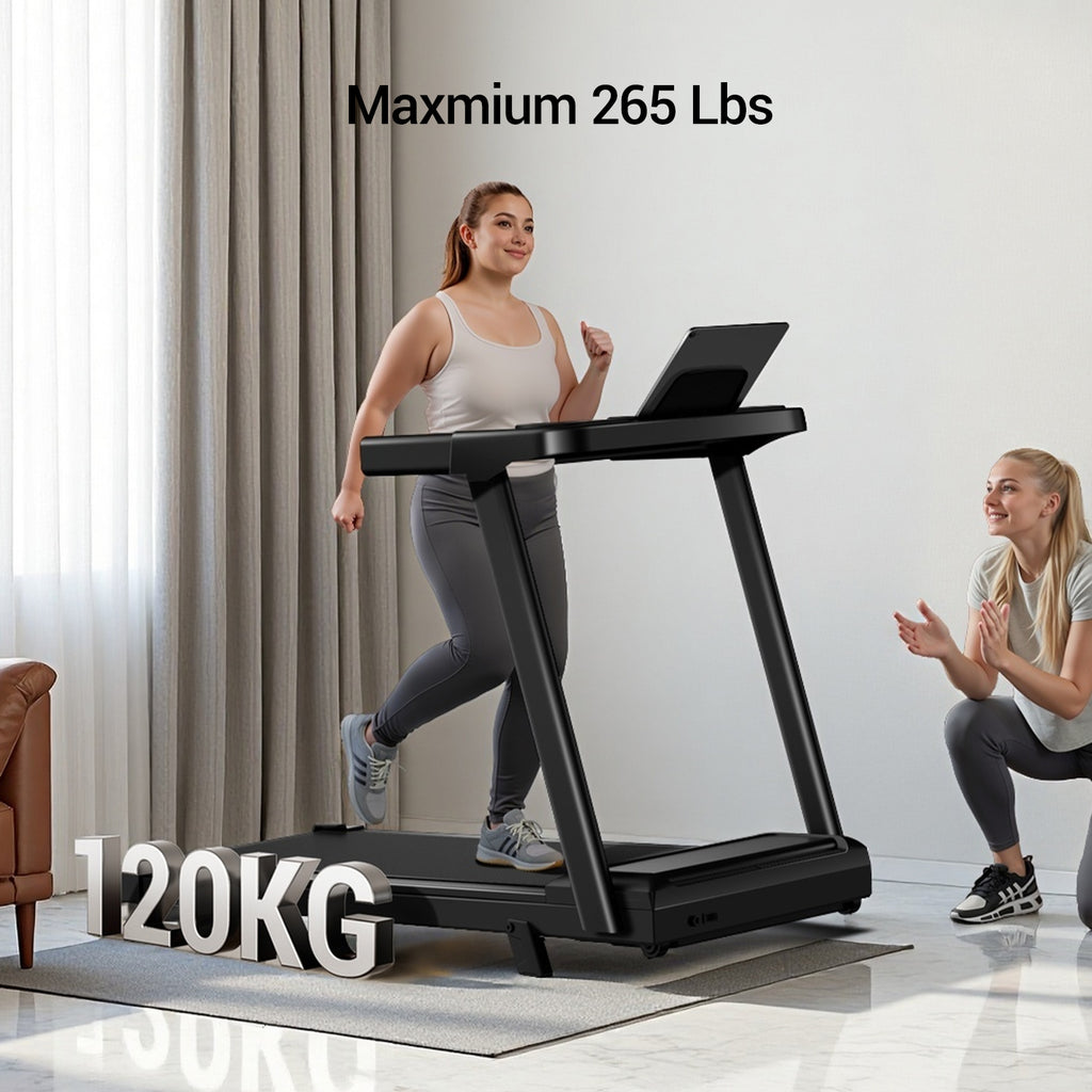 4-in-1 Treadmill with 6% Incline, Portable Treadmills for Home with Handle, Foldable Treadmills for Home and Office, 300 Lbs Weight Capacity, Three Touch Screen