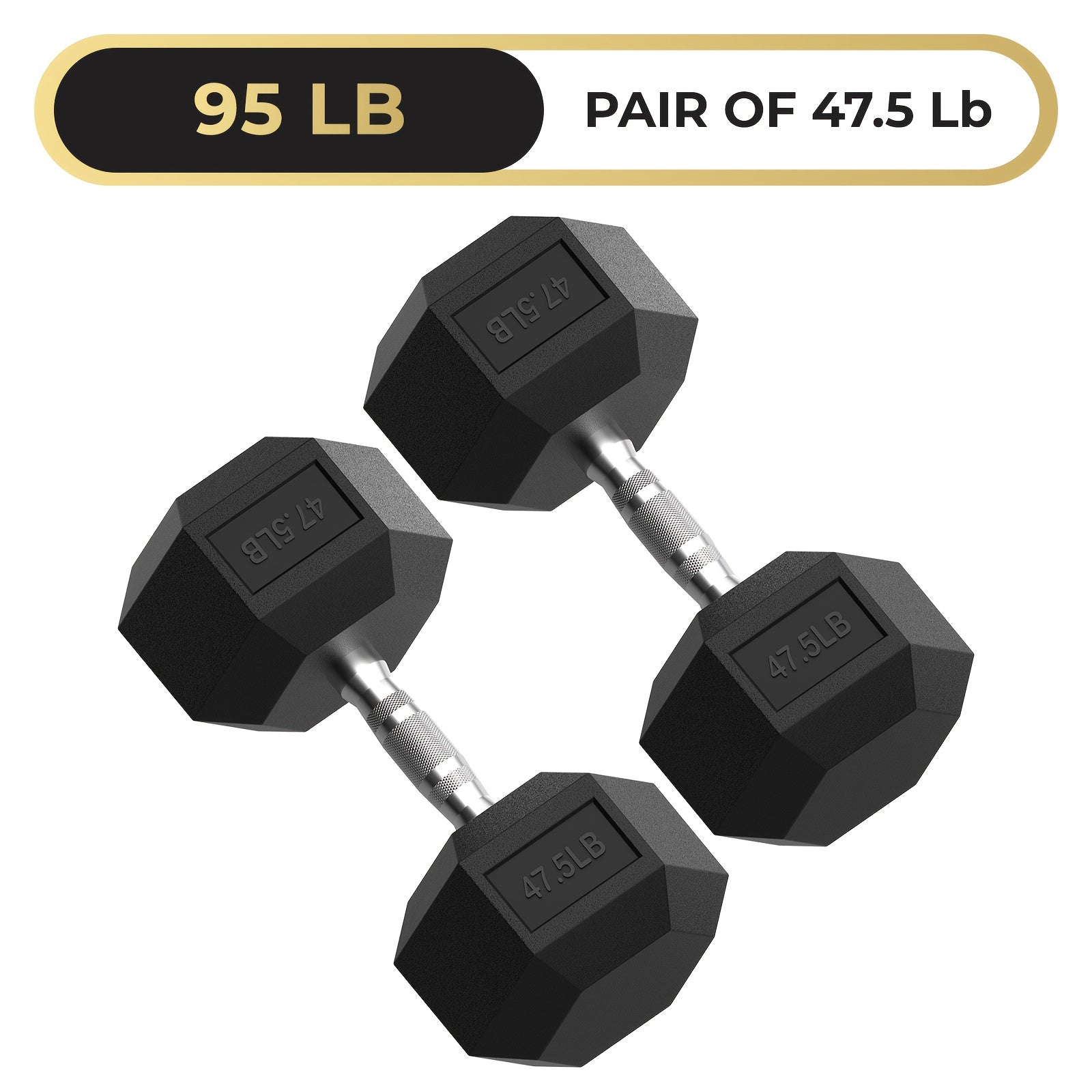 Hex Dumbbells Rubber Coated Hand Weights for Exercises And Fitness Home Gym No Rack