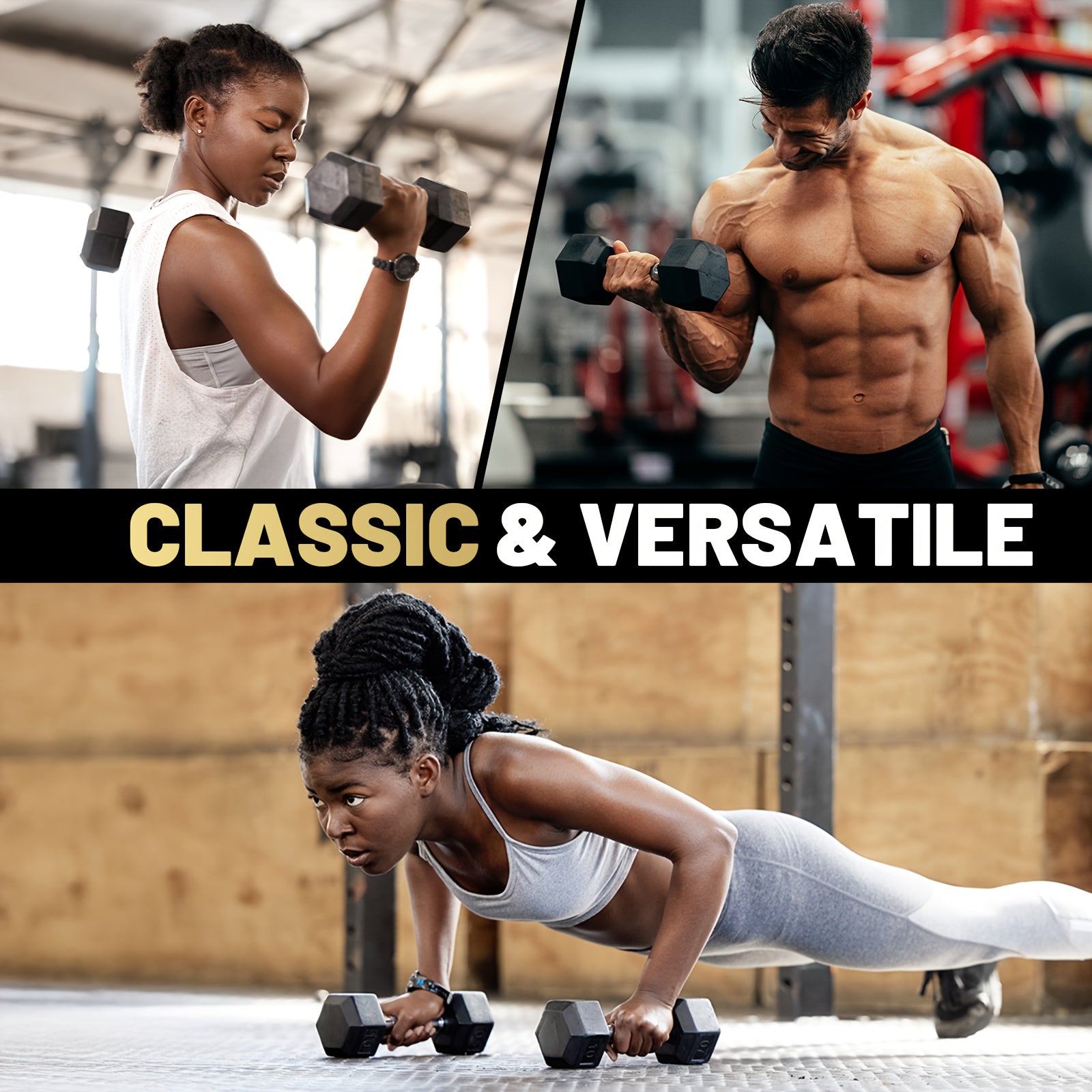 Hex Dumbbells Rubber Coated Hand Weights for Exercises And Fitness Home Gym No Rack