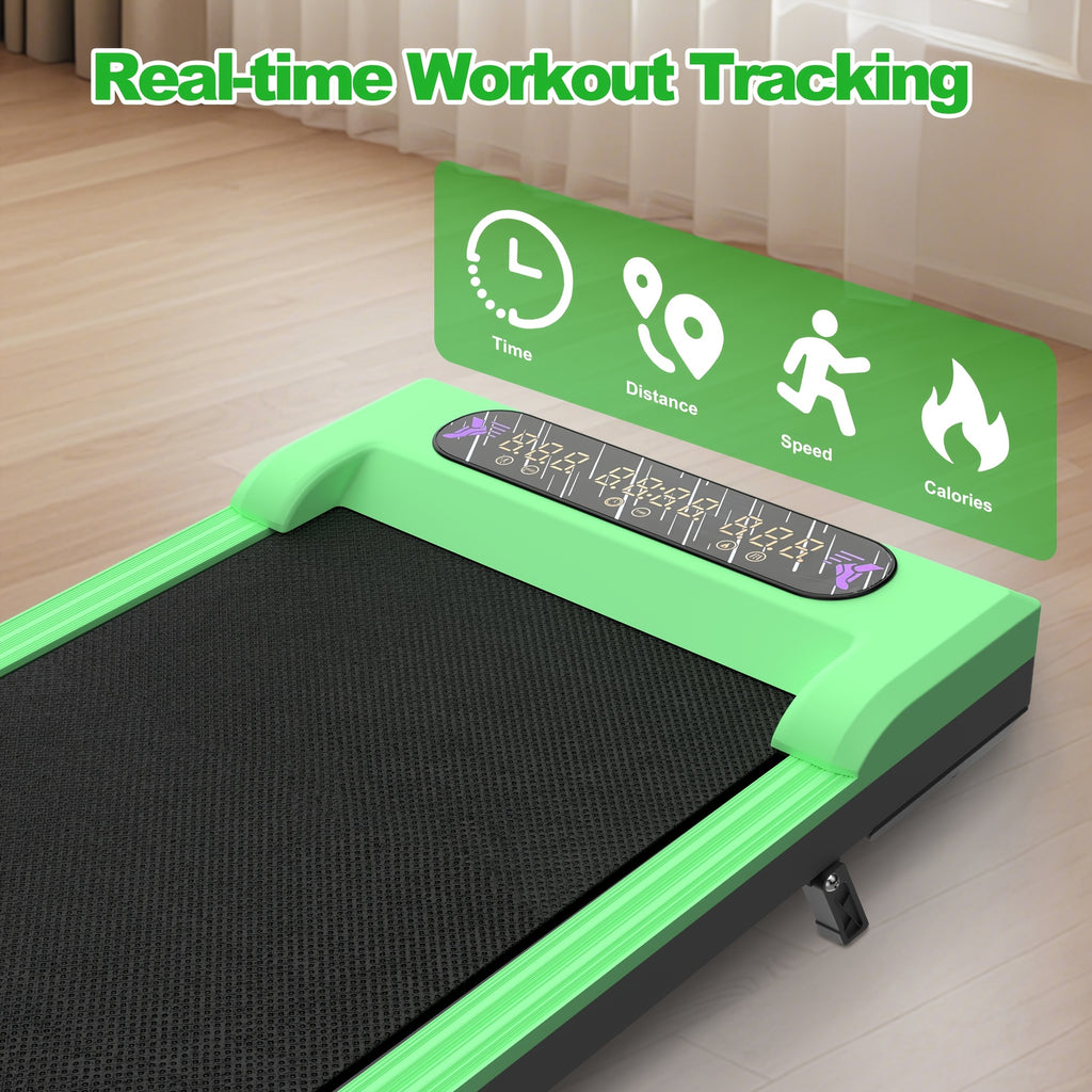 Foldable Treadmill with Handle Bar & Incline, 2in 1 Upgrade Portable Under Desk Walking Pad And Vibration Pad with Remote Control for Home Office Small Spaces