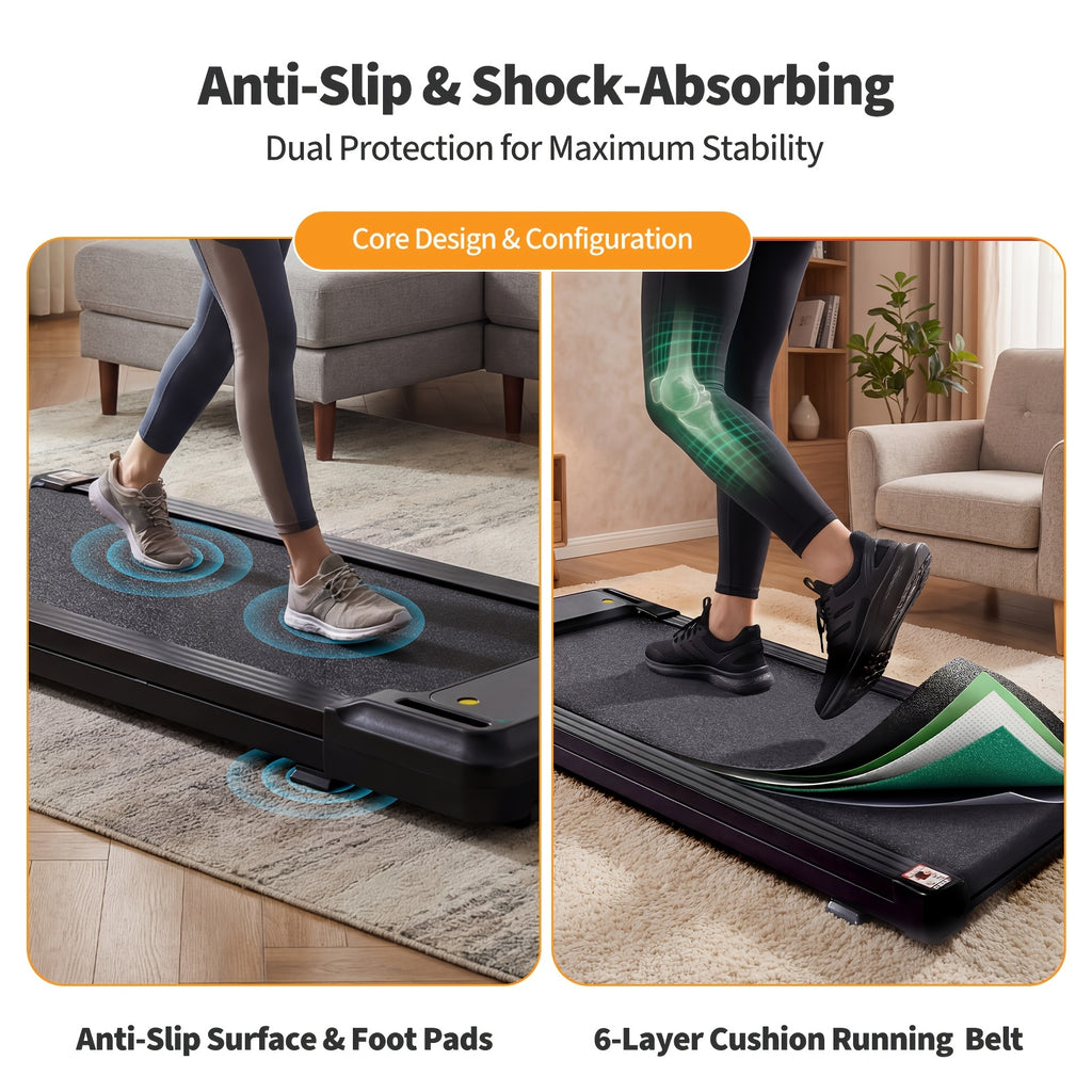 Walking Pad Treadmill for Home, Under Desk Treadmill for Small Space, Portable Design for Home Office Workouts