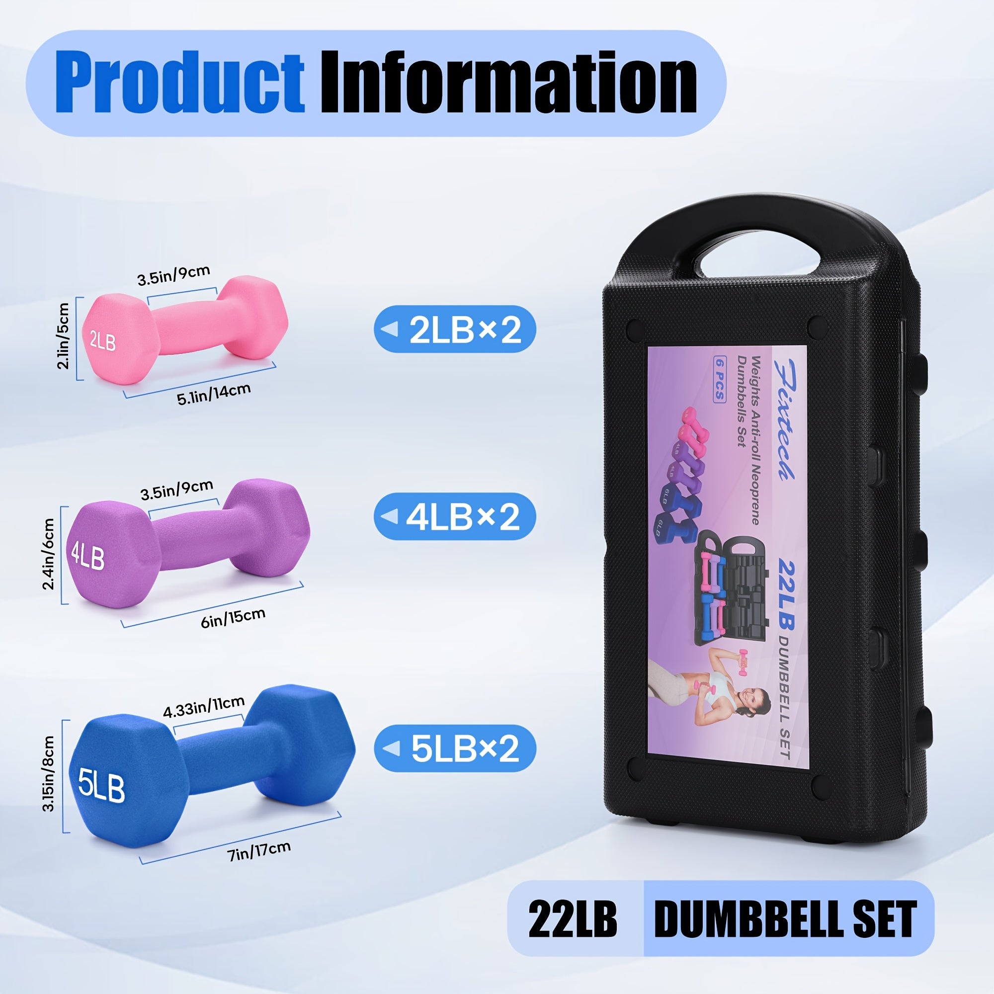 Adjustable Dumbbell Hand Weights Set Gift Box Style