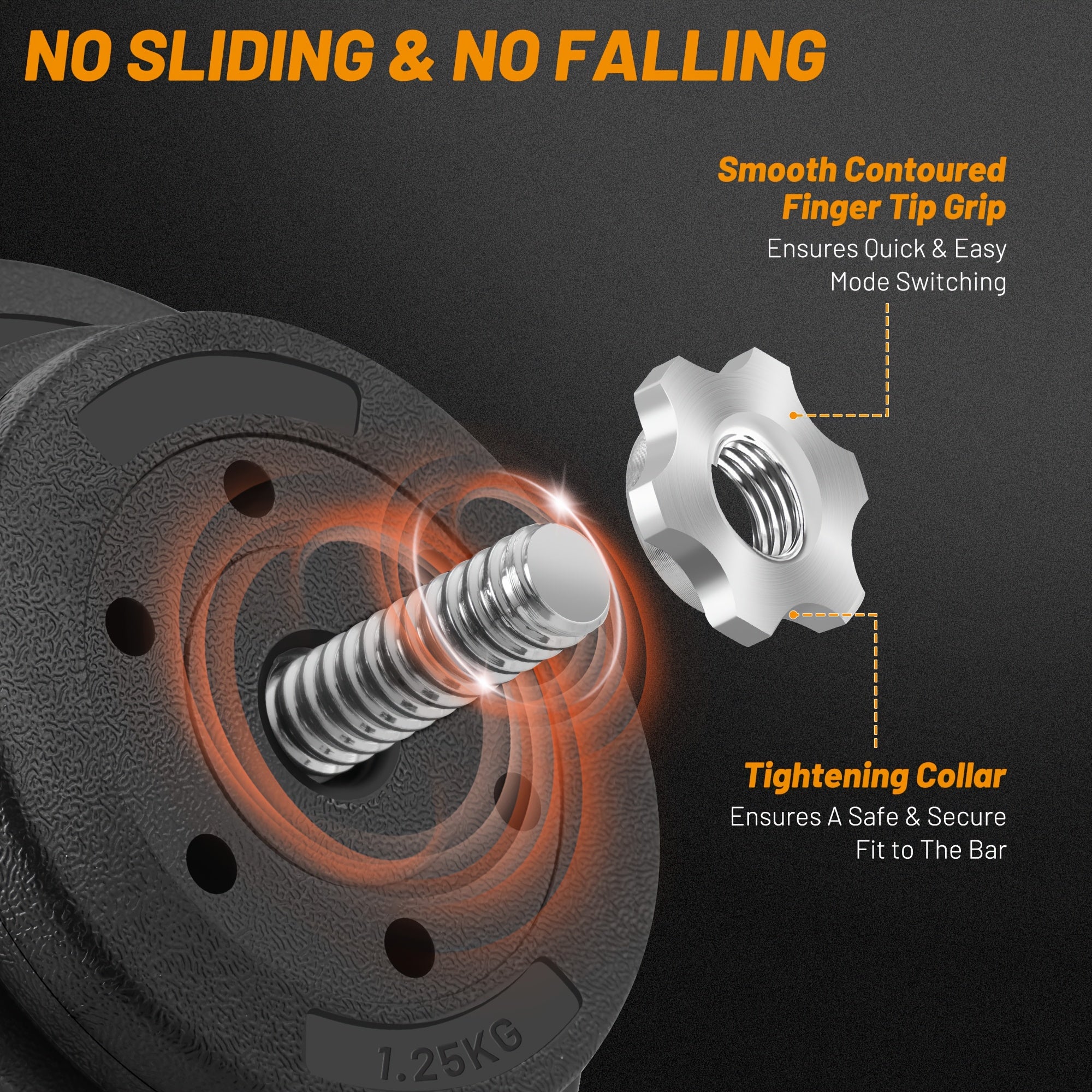 70LB 2 In 1 Adjustable Dumbbell Set With Connecting Rod, Lifting Dumbbells Used As Barbell For Whole Body Workouts