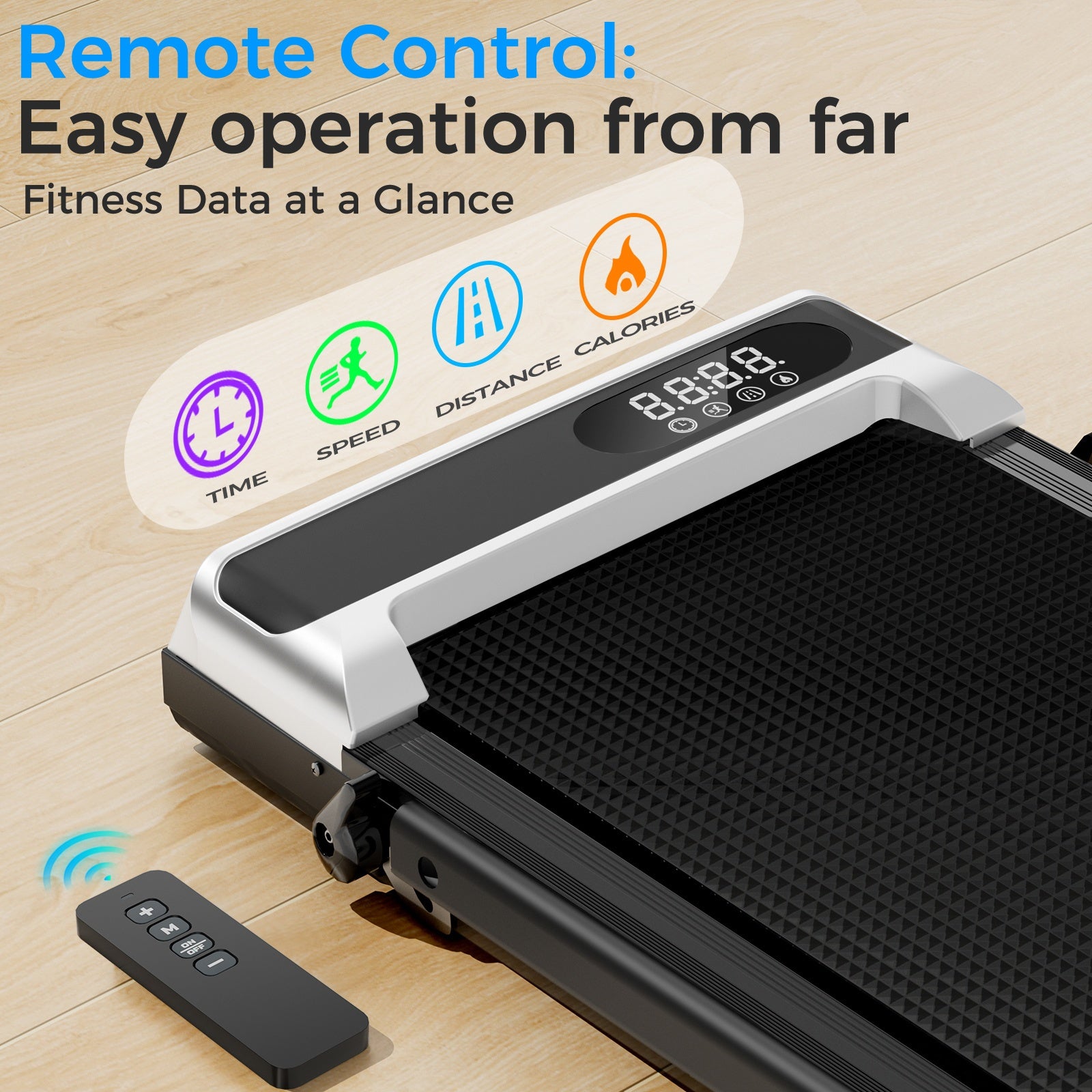 AITEID Walking Pad, 2.5 HP Under Desk, 2in 1 Foldable for Home, Walking Pad with Handle Bar, Widened Running Belt with Remote Control & LED Screen