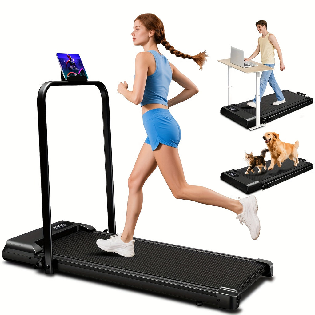 AITEID Walking Pad, 2.5 HP Under Desk, 2in 1 Foldable for Home, Walking Pad with Handle Bar, Widened Running Belt with Remote Control & LED Screen