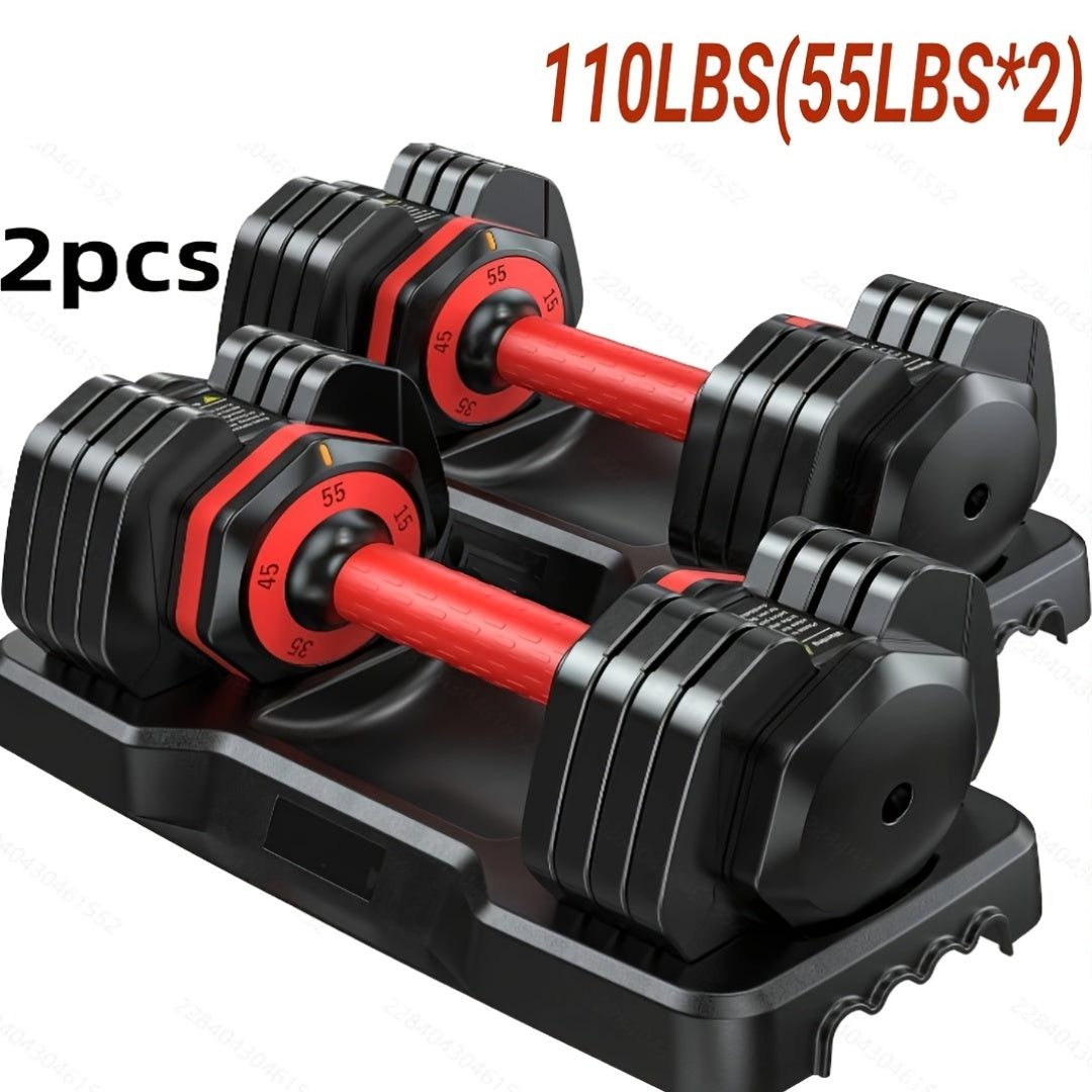 Adjustable Weights Dumbbells Set of 2 with Anti-Slip Texture Handle, 5 in 1 Free Adjustable Weights Dumbbells Barbell Set, Home Fitness Weight Set, Dumbbell, Barbell, Kettlebell, Push-Up, Home Gym Fitness Workout Equipment for Men Women