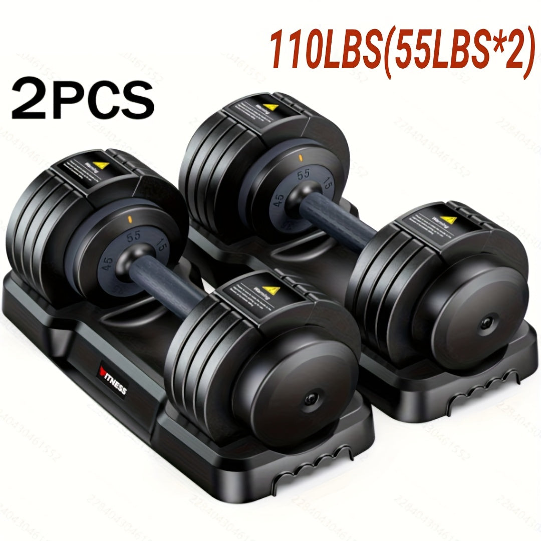 Adjustable Weights Dumbbells Set of 2 with Anti-Slip Texture Handle, 5 in 1 Free Adjustable Weights Dumbbells Barbell Set, Home Fitness Weight Set, Dumbbell, Barbell, Kettlebell, Push-Up, Home Gym Fitness Workout Equipment for Men Women