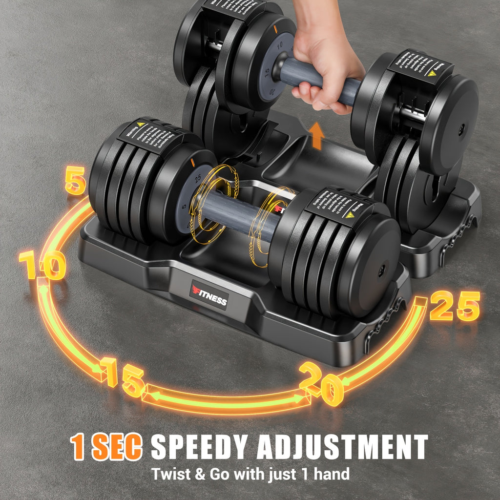 Adjustable Weights Dumbbells Set of 2 with Anti-Slip Texture Handle, 5 in 1 Free Adjustable Weights Dumbbells Barbell Set, Home Fitness Weight Set, Dumbbell, Barbell, Kettlebell, Push-Up, Home Gym Fitness Workout Equipment for Men Women