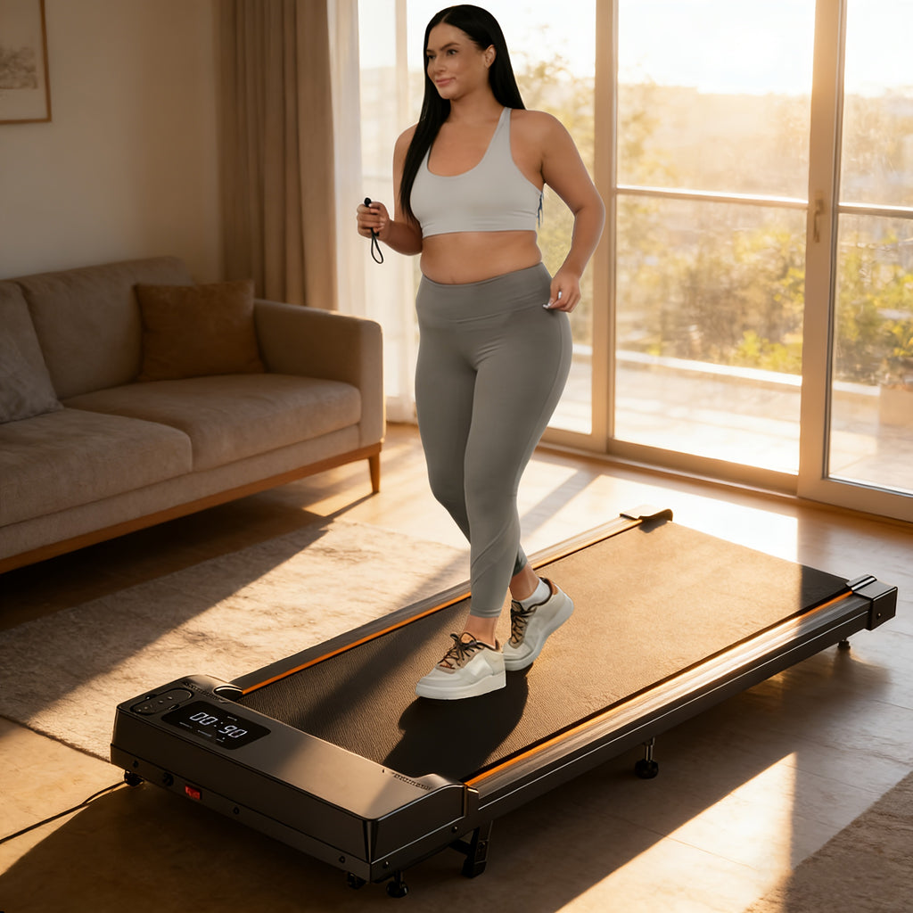 Portable Under Desk Walking Pad Treadmill, Support 2.5HP Lightweight Home Office Fitness Treadmill, 2-in-1 Walking Pad for Walking And Jogging Quiet, 265Lbs Capacity with Remote Control & LED Display, Stepping, Walking Training, Weight Loss for Women