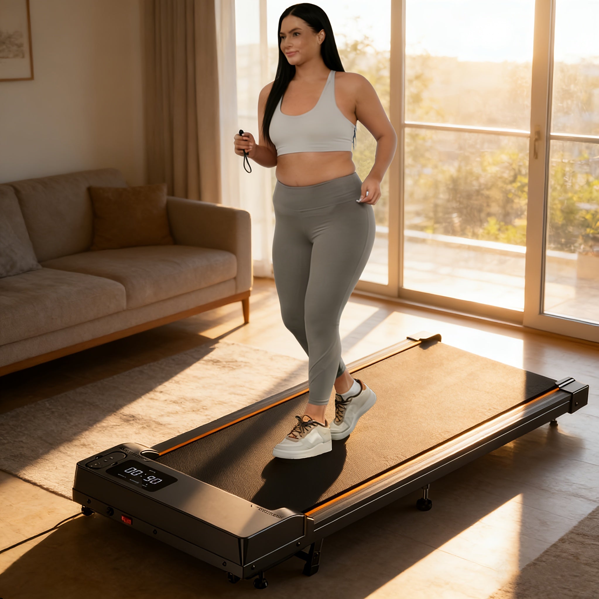 Portable Under Desk Walking Pad Treadmill, Support 2.5HP Lightweight Home Office Fitness Treadmill, 2-in-1 Walking Pad for Walking And Jogging Quiet, 265Lbs Capacity with Remote Control & LED Display, Stepping, Walking Training, Weight Loss for Women