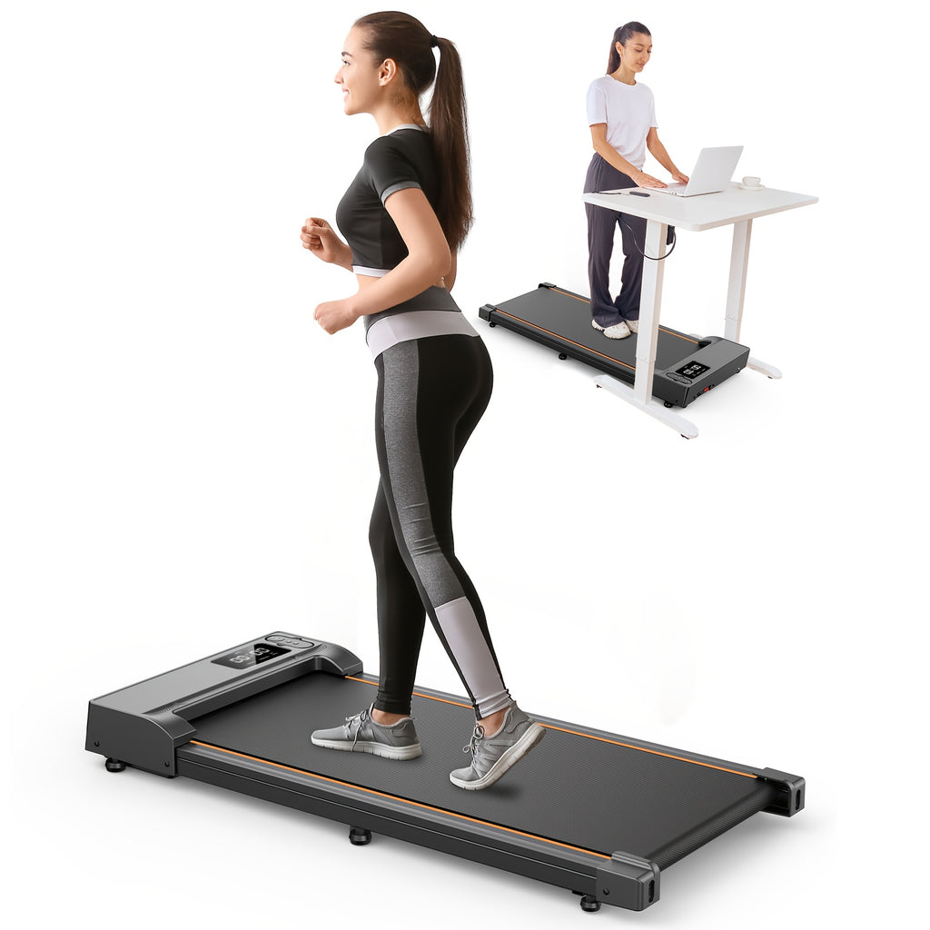 Portable Under Desk Walking Pad Treadmill, Support 2.5HP Lightweight Home Office Fitness Treadmill, 2-in-1 Walking Pad for Walking And Jogging Quiet, 265Lbs Capacity with Remote Control & LED Display, Stepping, Walking Training, Weight Loss for Women