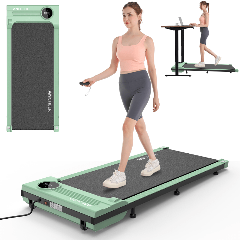Electric Under Desk Treadmill Remote Control\u002F 2 Seconds Folding\u002F 300 Lbs Large Load Capacity Home Office Gym Silent Space Saving (Thickened Non-Slip Walking Mat)