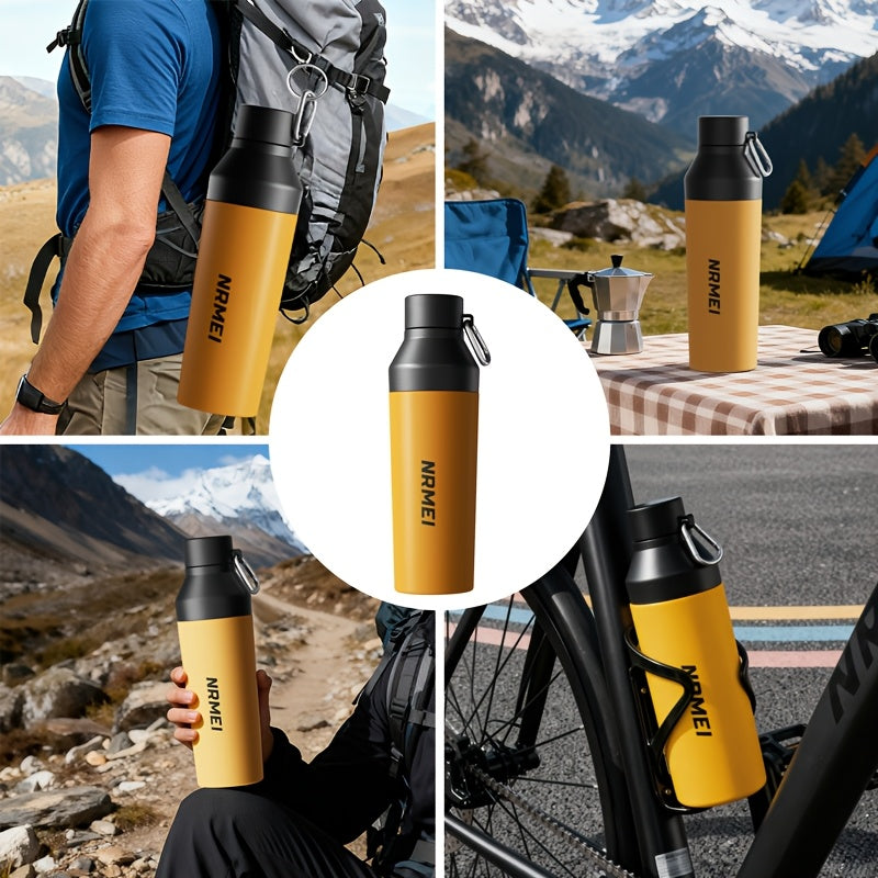 Stainless Steel Insulated Sports Water Bottle, Durable Material, One-Touch Lid, 25oz, Travel Mug - 24-Hour Hot\u002FCold Insulation, Backpack Opening Design, Includes Tea Separator, Ideal for Outdoor, Camping, And Hiking Water Bottle, Sports Water Bottle