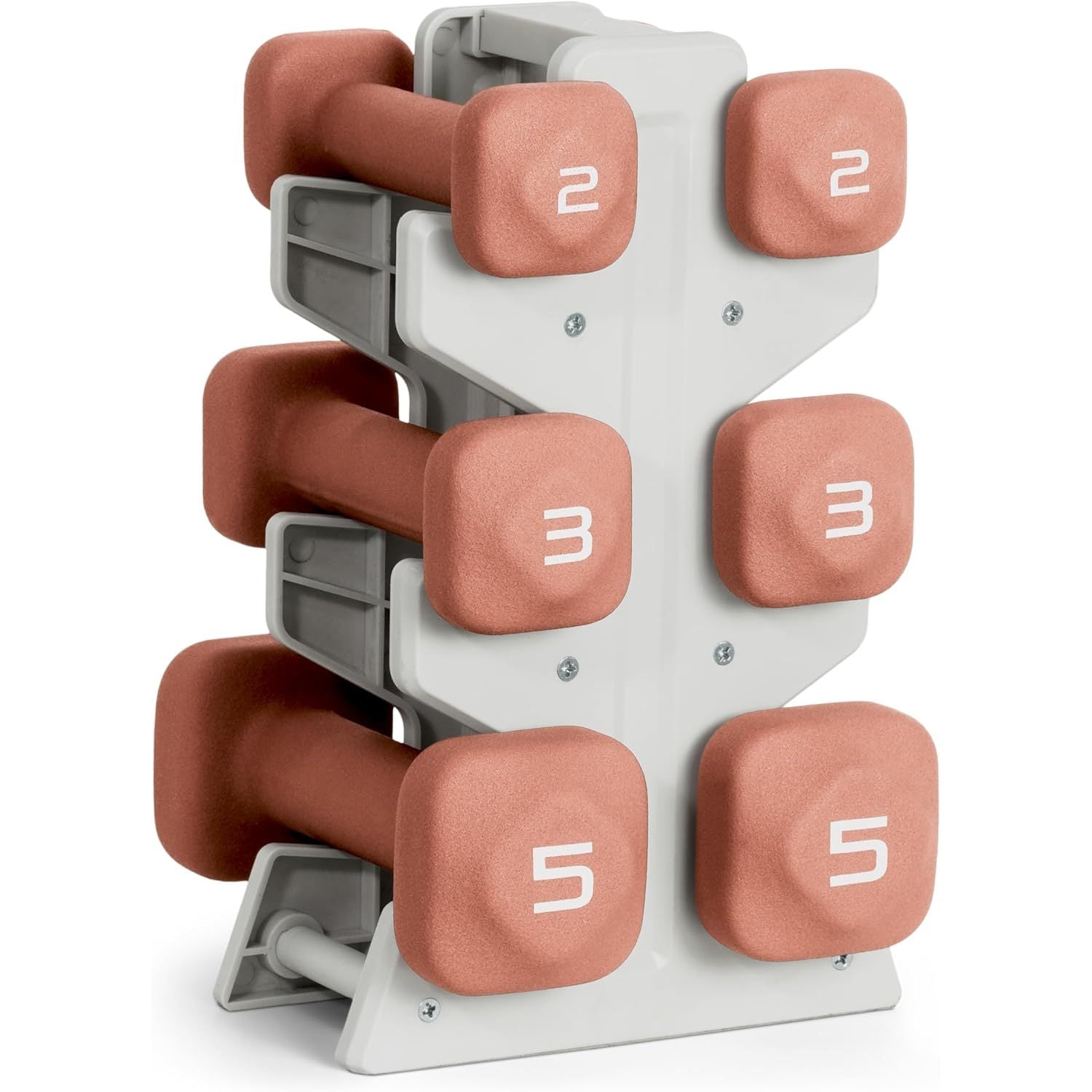 WF ATHLETIC SUPPLY 20 lbs SET of Neoprene Zen Dumbbells with Rack- Black