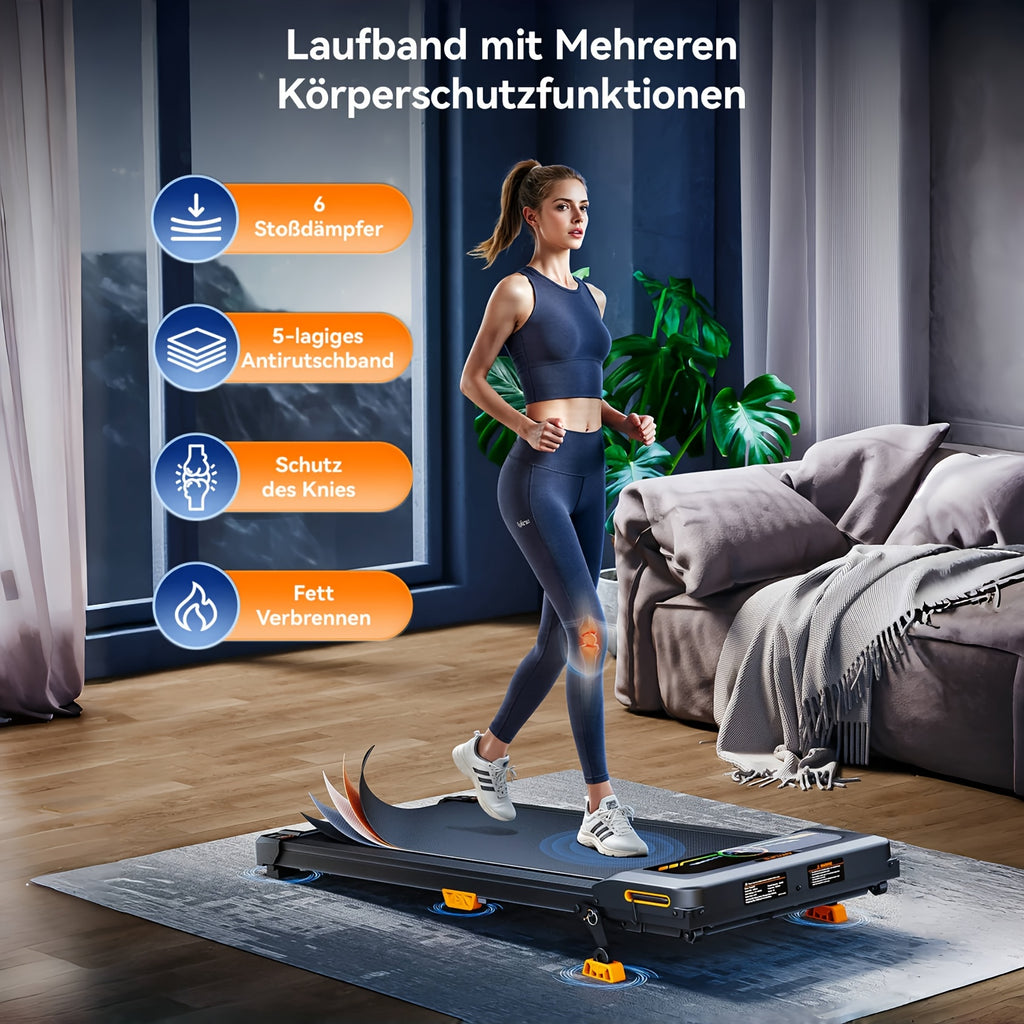 Compact Incline Walking Machine - Supports Up to 330 Pounds, 2.5HP Treadmill for Under Desk Use with LED Screen And Remote, Without Battery