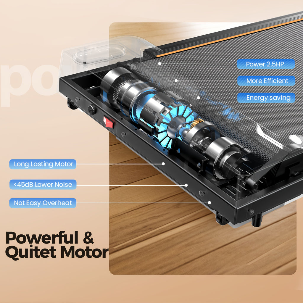 Portable Under Desk Walking Pad Treadmill, Support 2.5HP Lightweight Home Office Fitness Treadmill, 2-in-1 Walking Pad for Walking And Jogging Quiet, 265Lbs Capacity with Remote Control & LED Display, Stepping, Walking Training, Weight Loss for Women