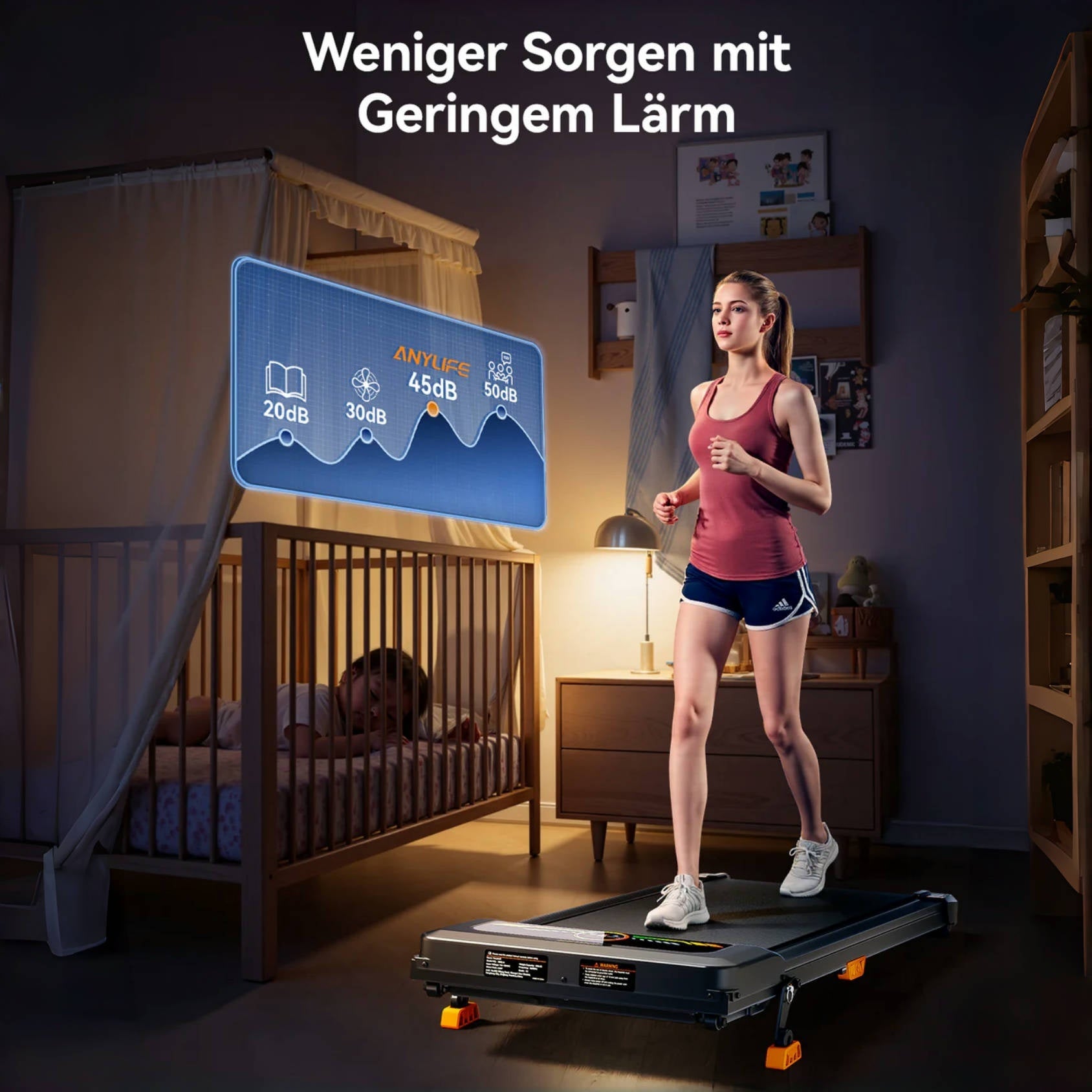 Compact Incline Walking Machine - Supports Up to 330 Pounds, 2.5HP Treadmill for Under Desk Use with LED Screen And Remote, Without Battery