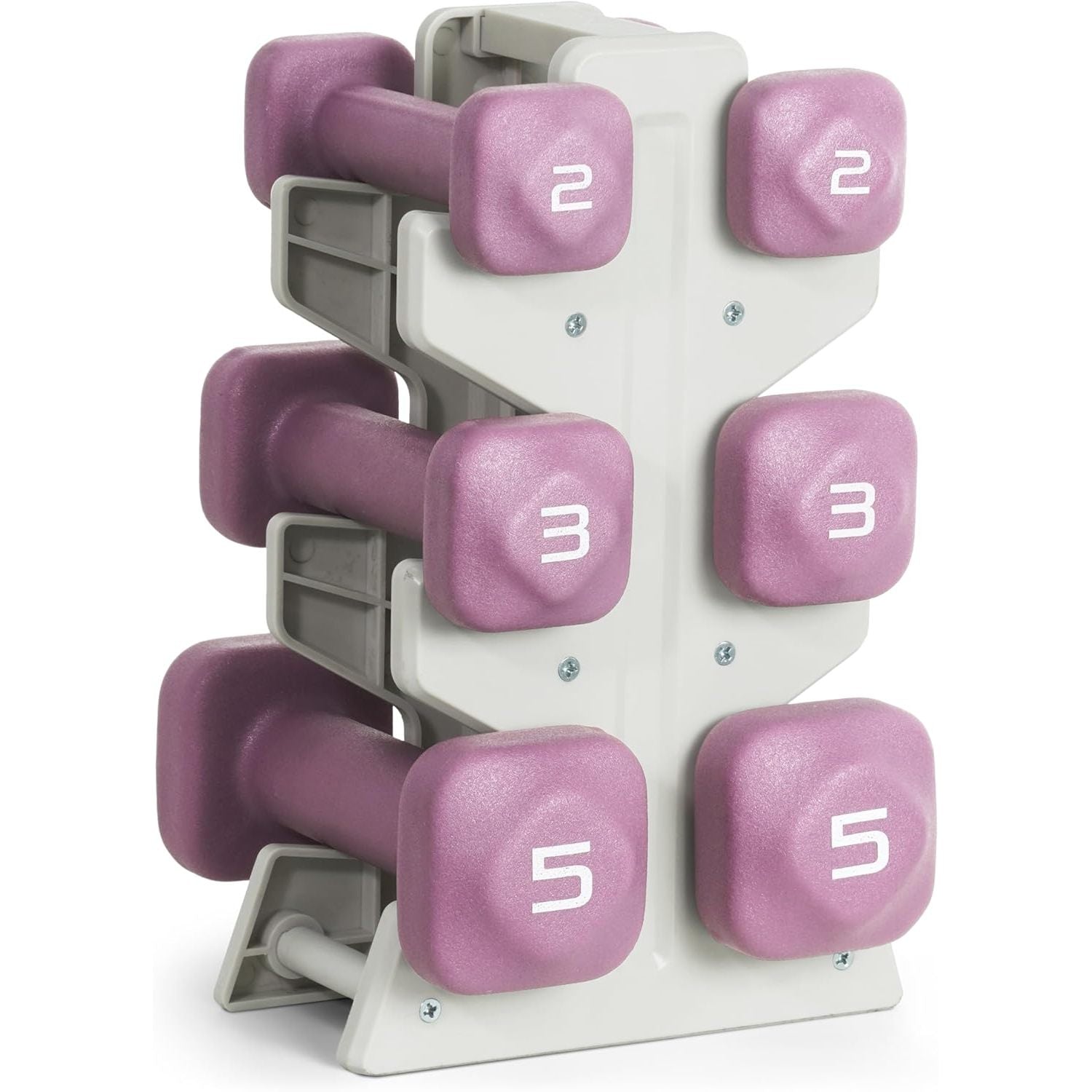 WF ATHLETIC SUPPLY 20 lbs SET of Neoprene Zen Dumbbells with Rack- Black