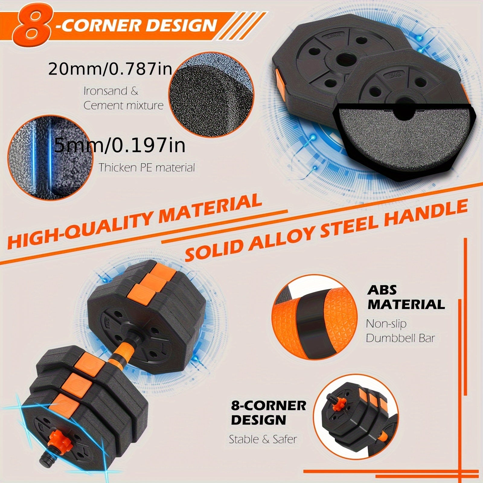 25\u002F50\u002F70Lbs Adjustable Weights Dumbbells Set, 4 In 1 Adjustable Barbell Set, Home FitnessWeight Set Gym Workout Exercise Training With Connecting Rod For Men Women