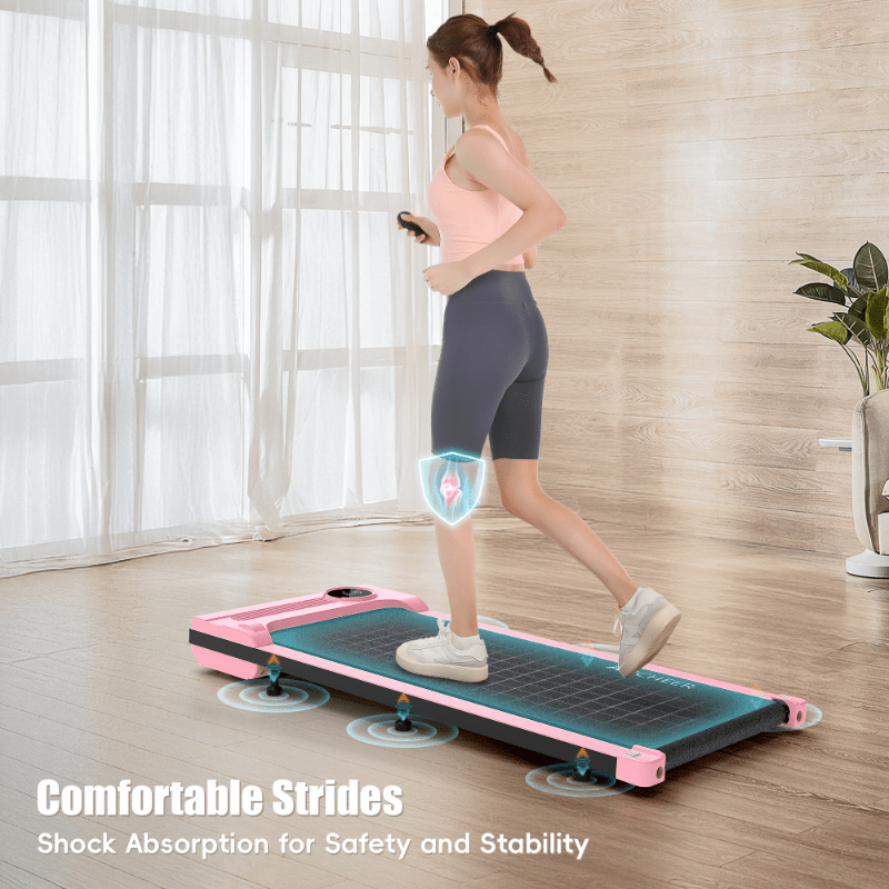 Electric Under Desk Treadmill Remote Control\u002F 2 Seconds Folding\u002F 300 Lbs Large Load Capacity Home Office Gym Silent Space Saving (Thickened Non-Slip Walking Mat)
