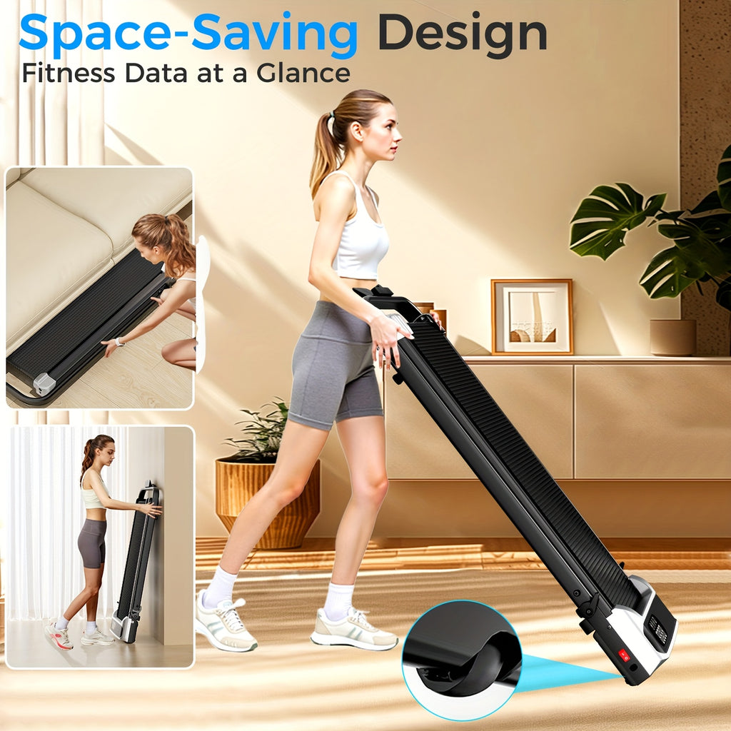 AITEID Walking Pad, 2.5 HP Under Desk, 2in 1 Foldable for Home, Walking Pad with Handle Bar, Widened Running Belt with Remote Control & LED Screen