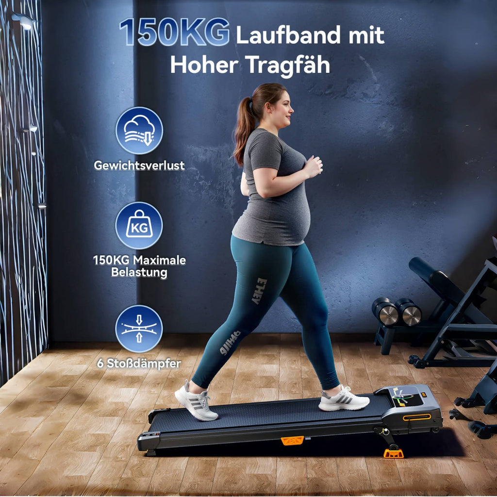 Compact Incline Walking Machine - Supports Up to 330 Pounds, 2.5HP Treadmill for Under Desk Use with LED Screen And Remote, Without Battery