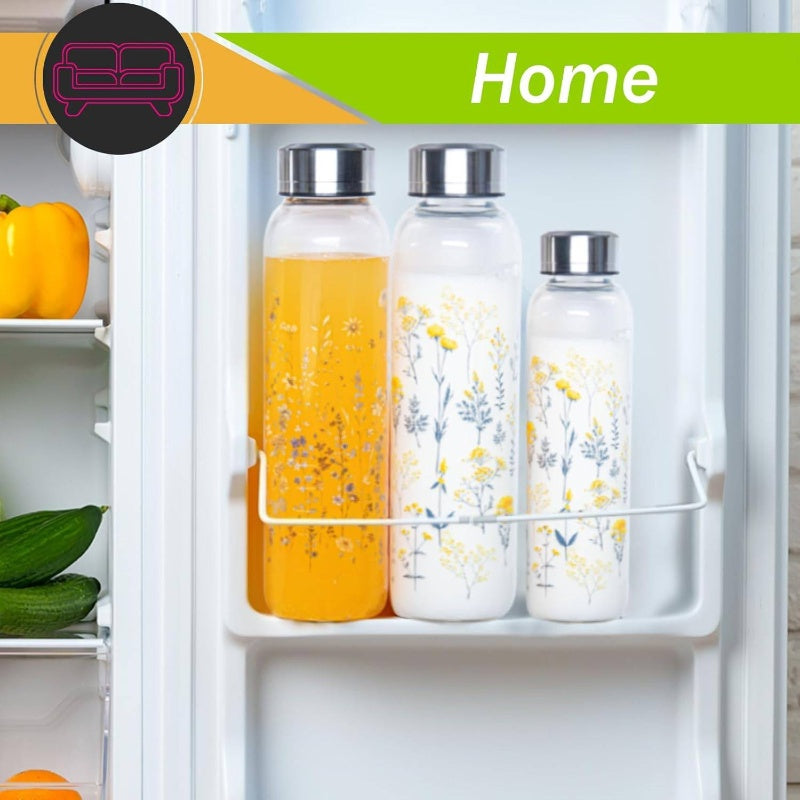 32oz Glass Water Bottle with Stainless Steel Lid & Neoprene Sleeve - Thermal, Leakproof for Hot\u002FCold Drinks, Matte for, Gym, Camping, Outdoor Activities - Durable Hydration Bottle
