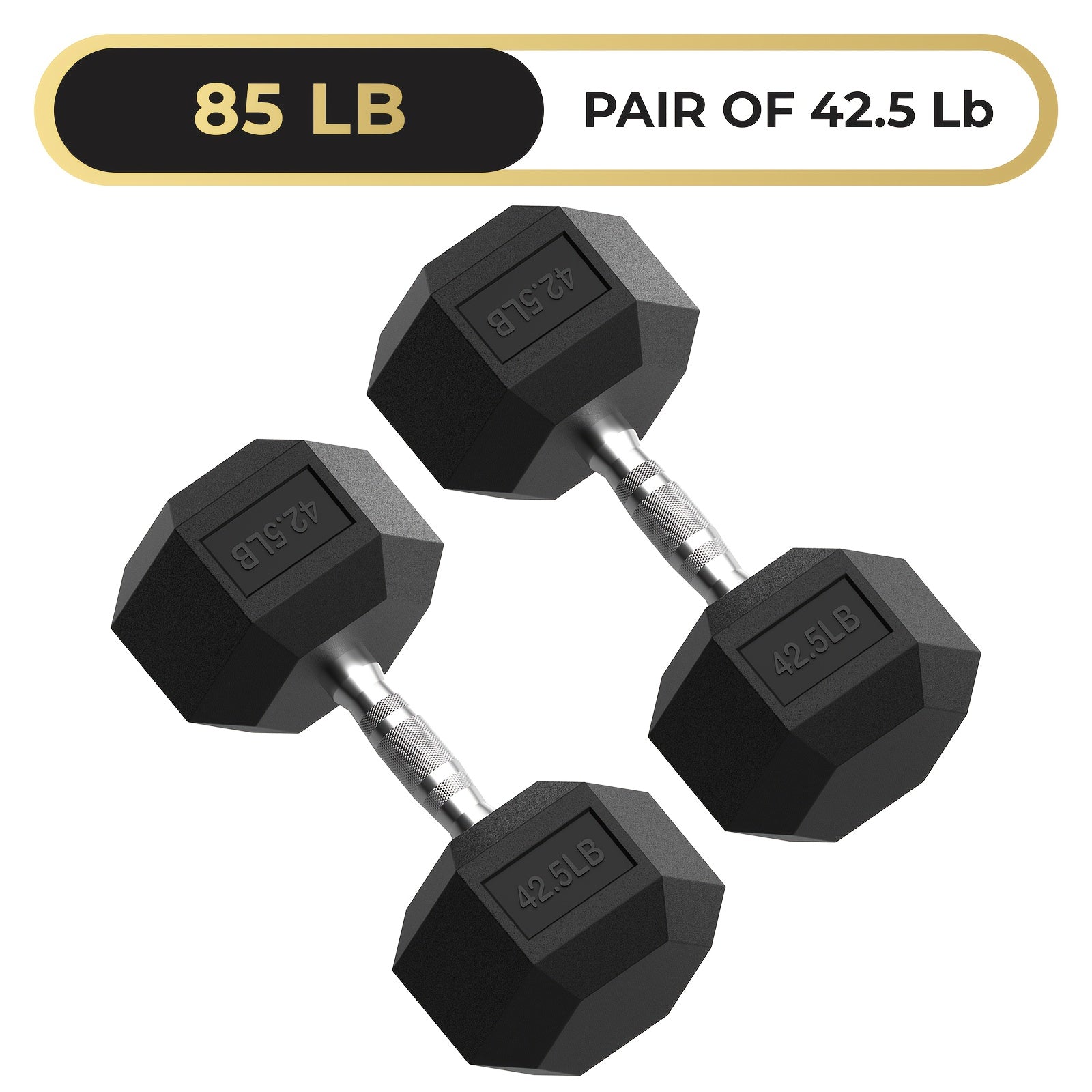 Hex Dumbbells Rubber Coated Hand Weights for Exercises And Fitness Home Gym No Rack