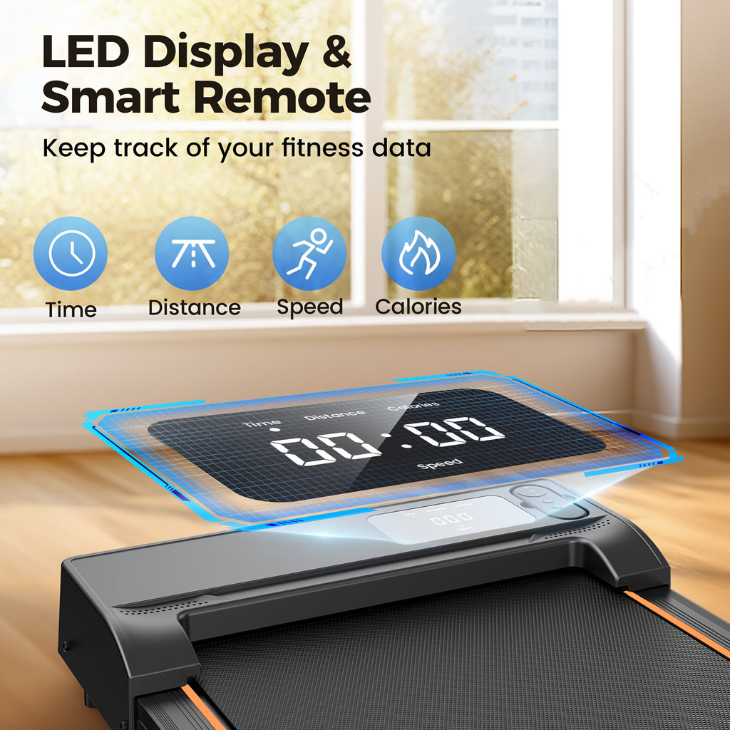 Portable Under Desk Walking Pad Treadmill, Support 2.5HP Lightweight Home Office Fitness Treadmill, 2-in-1 Walking Pad for Walking And Jogging Quiet, 265Lbs Capacity with Remote Control & LED Display, Stepping, Walking Training, Weight Loss for Women