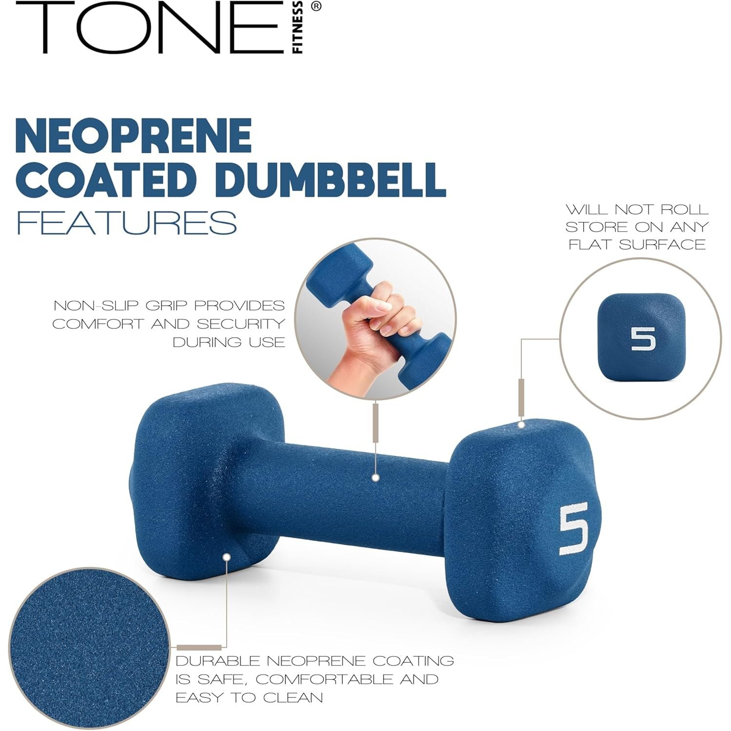 WF ATHLETIC SUPPLY 20 lbs SET of Neoprene Zen Dumbbells with Rack- Black