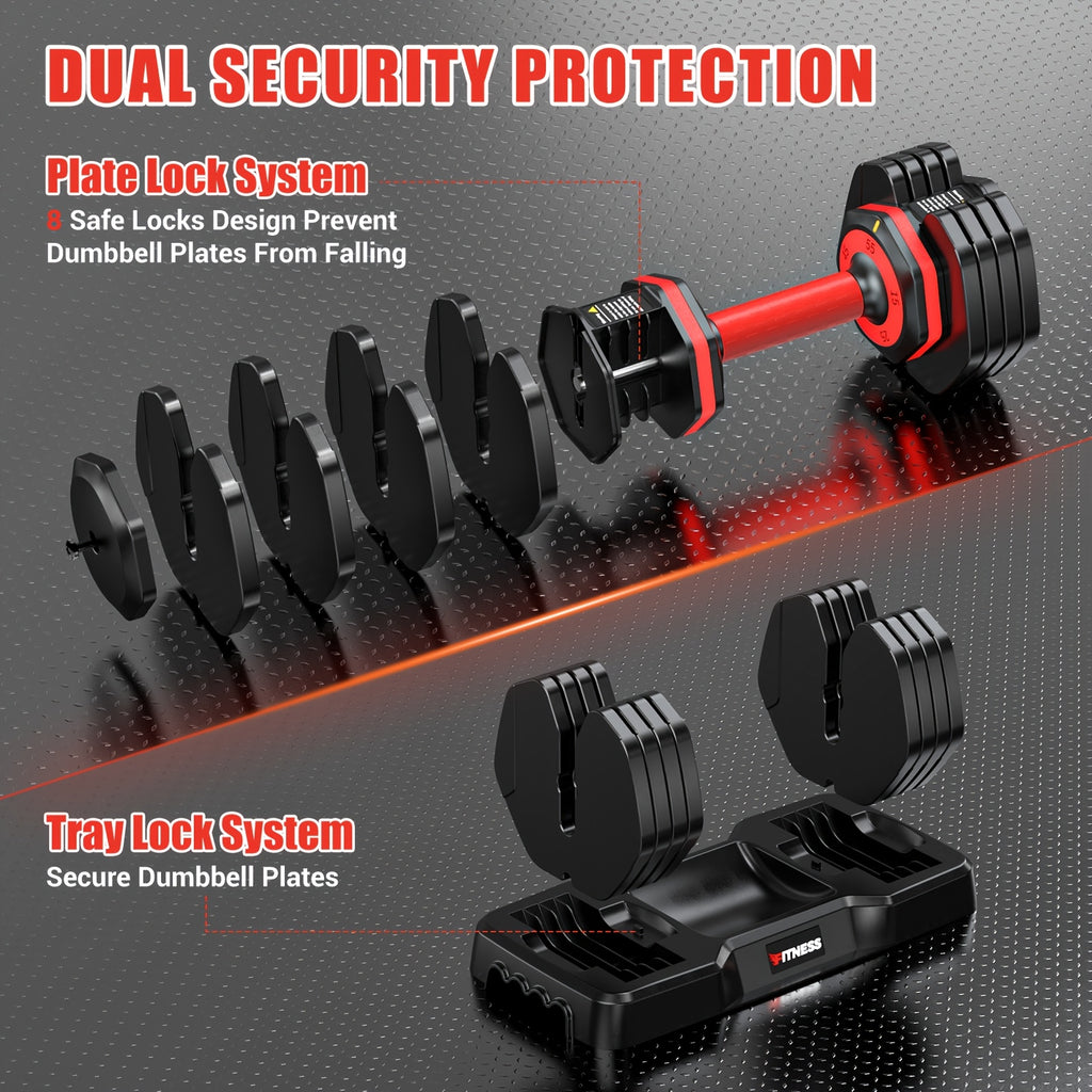 Adjustable Weights Dumbbells Set of 2 with Anti-Slip Texture Handle, 5 in 1 Free Adjustable Weights Dumbbells Barbell Set, Home Fitness Weight Set, Dumbbell, Barbell, Kettlebell, Push-Up, Home Gym Fitness Workout Equipment for Men Women