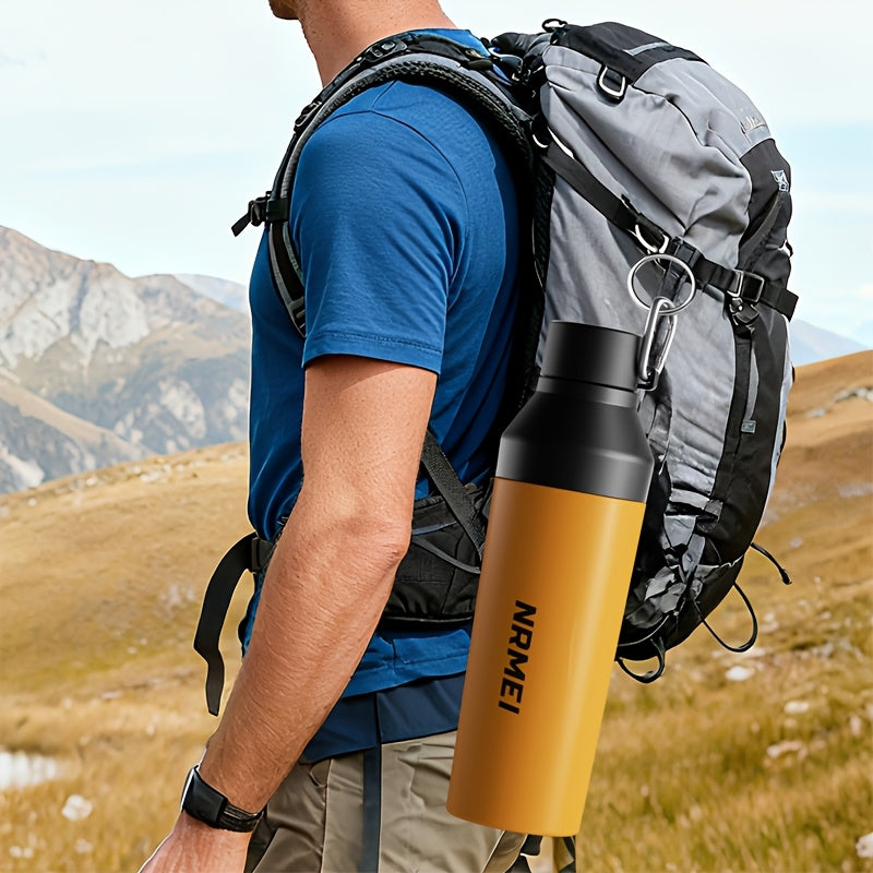 Stainless Steel Insulated Sports Water Bottle, Durable Material, One-Touch Lid, 25oz, Travel Mug - 24-Hour Hot\u002FCold Insulation, Backpack Opening Design, Includes Tea Separator, Ideal for Outdoor, Camping, And Hiking Water Bottle, Sports Water Bottle