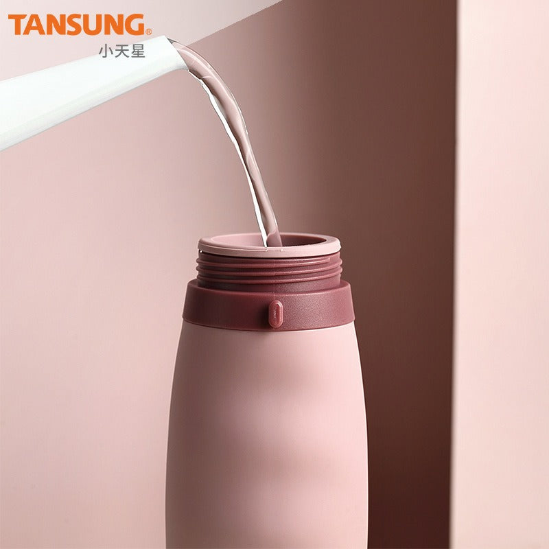 Spot Portable Sports Kettle 20.29oz High Temperature Resistant Silicone Folding Roll Cup Outdoor Travel Water Cup Wholesale